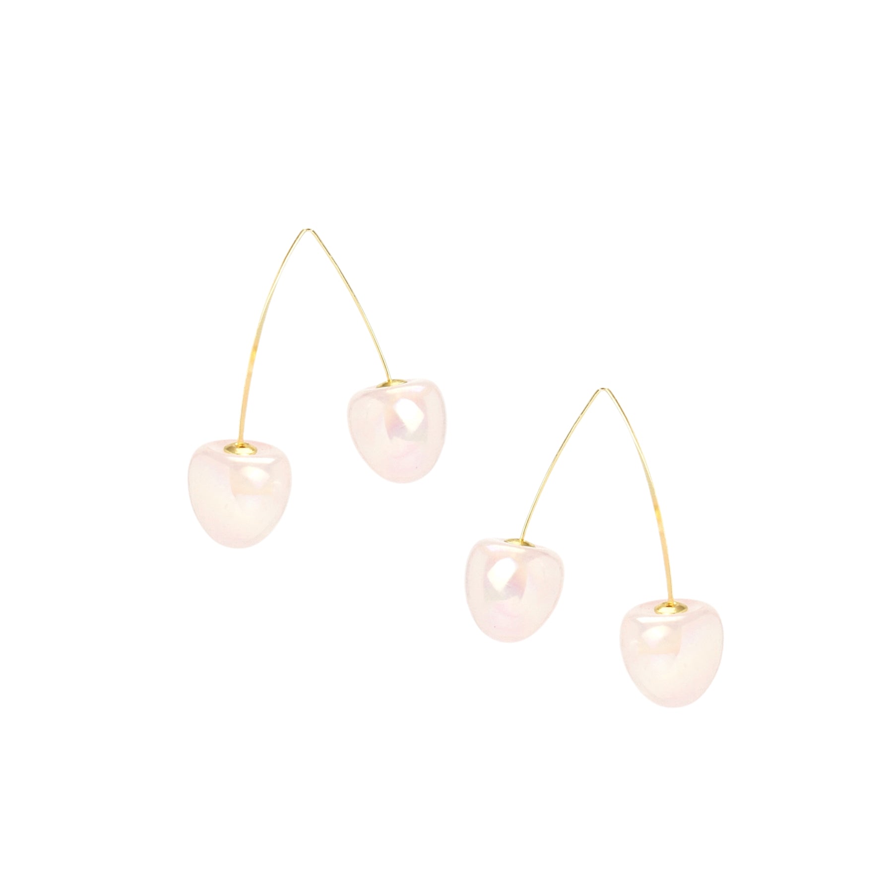 Iridescent Double Cherry Drop Earrings