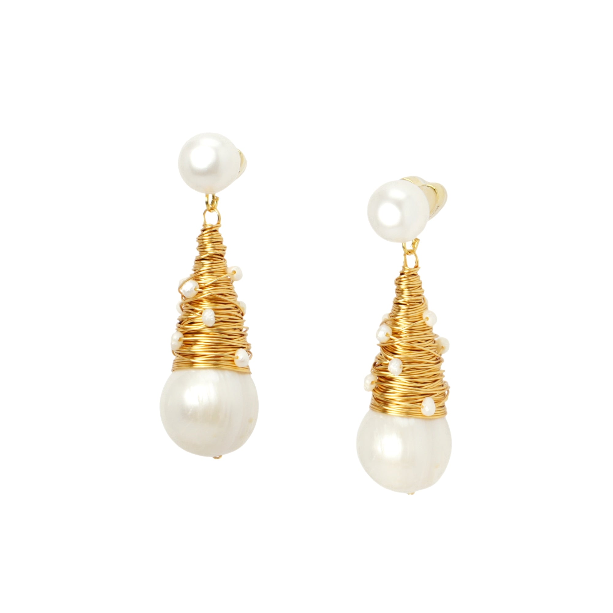 Golden Hour Freshwater Pearl Drop Earrings