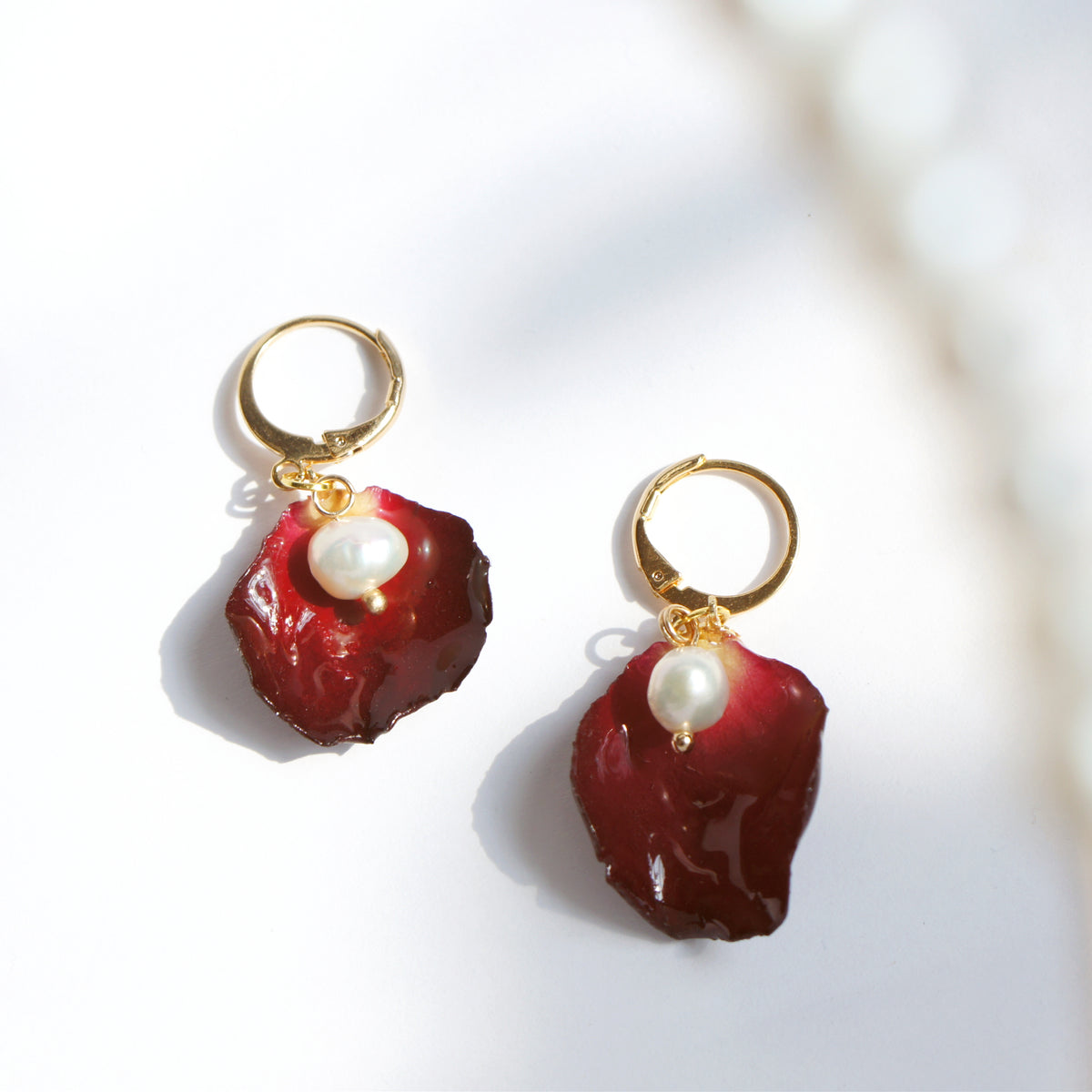 Flower petal earrings on sale