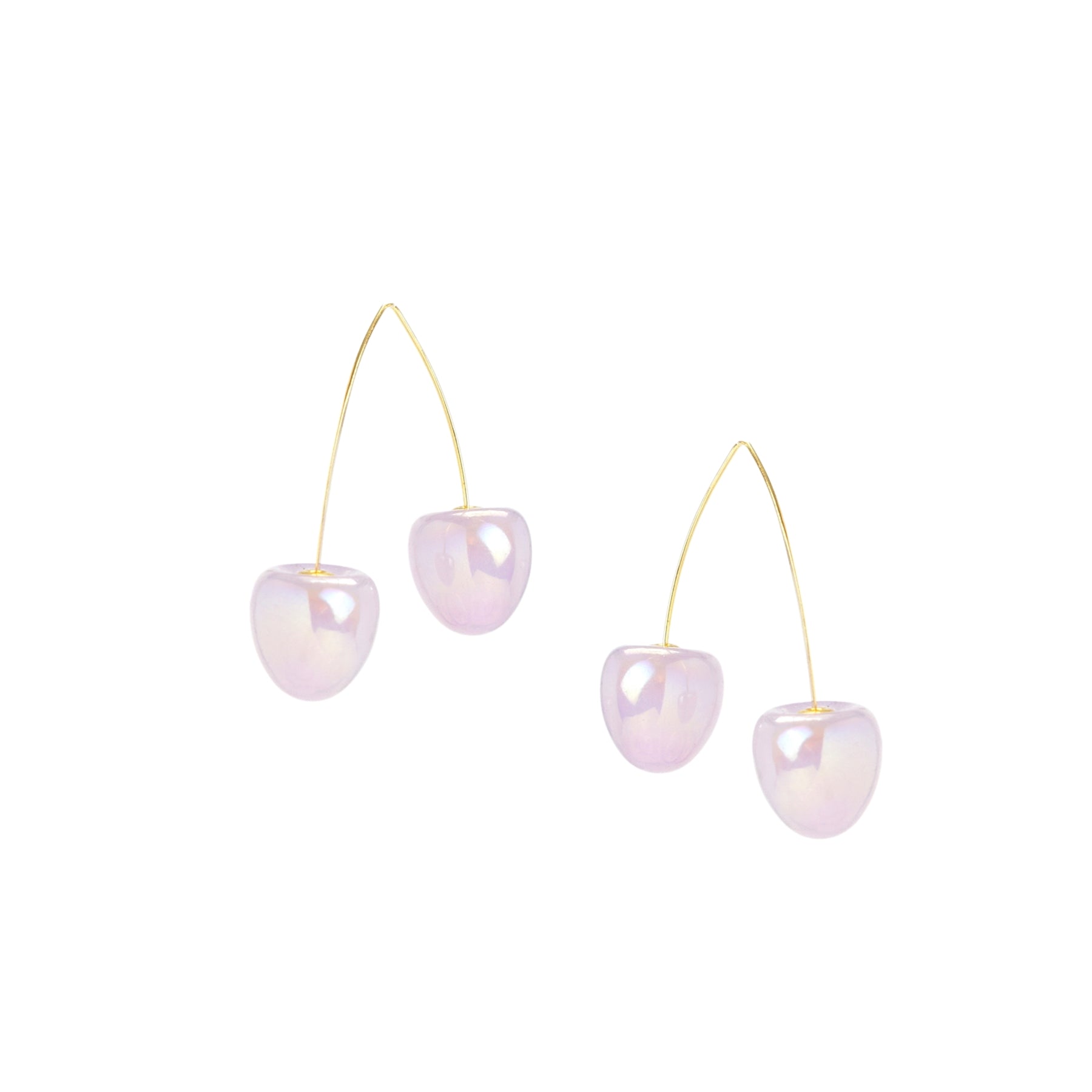 Iridescent Double Cherry Drop Earrings