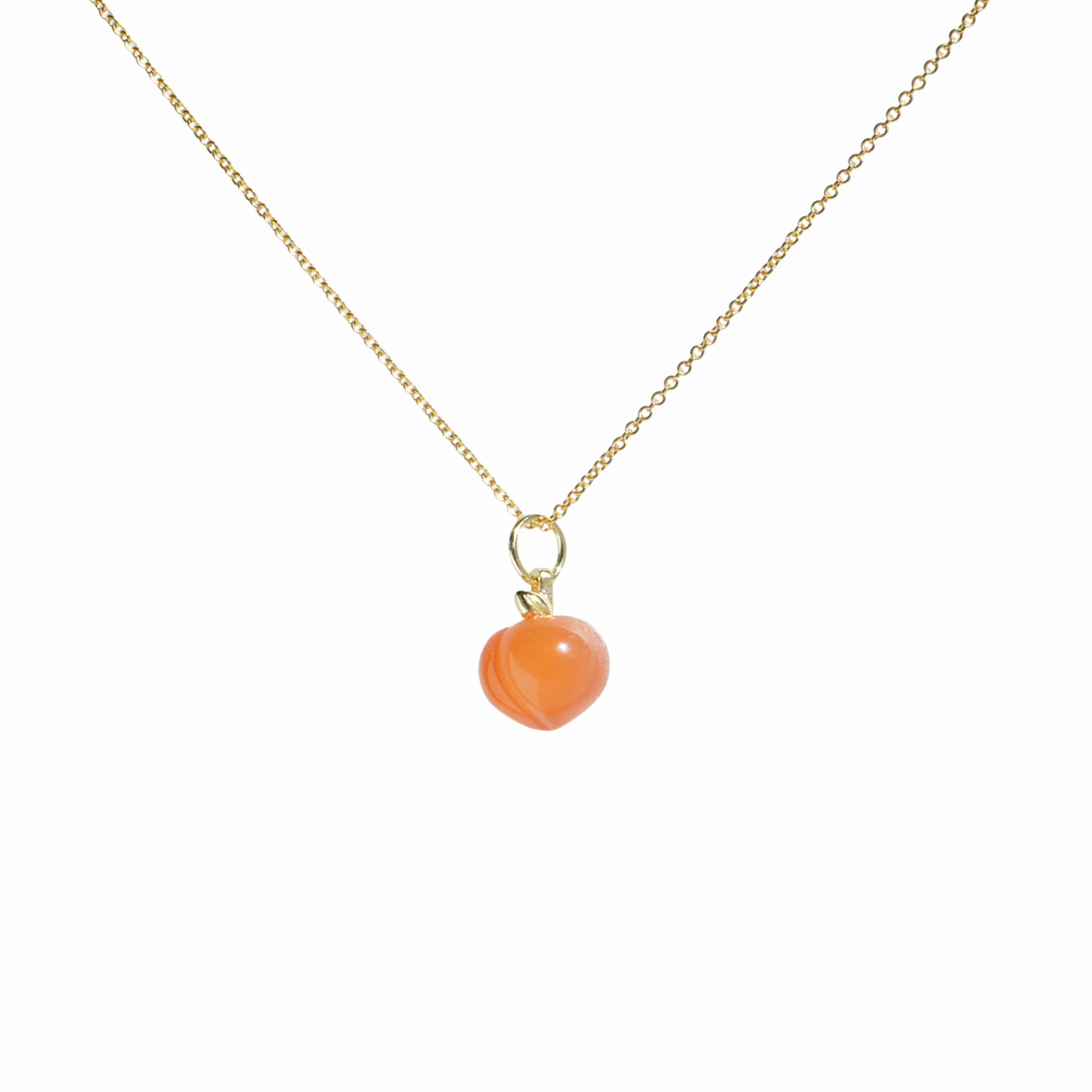 Organic Produce Gemstone Fruit Pendant Necklace, 18k Gold-filled