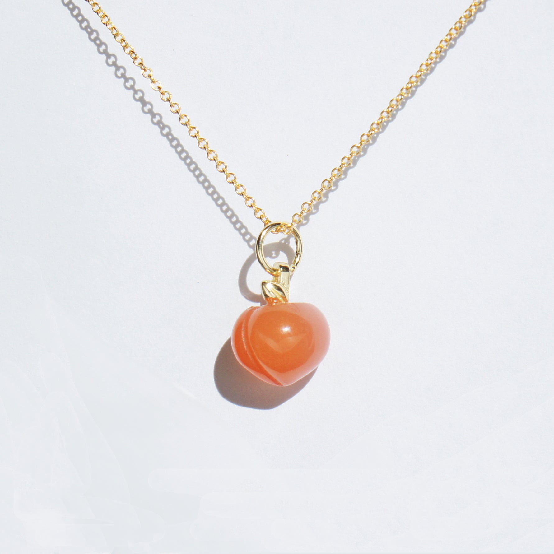 Organic Produce Gemstone Fruit Pendant Necklace, 18k Gold-filled