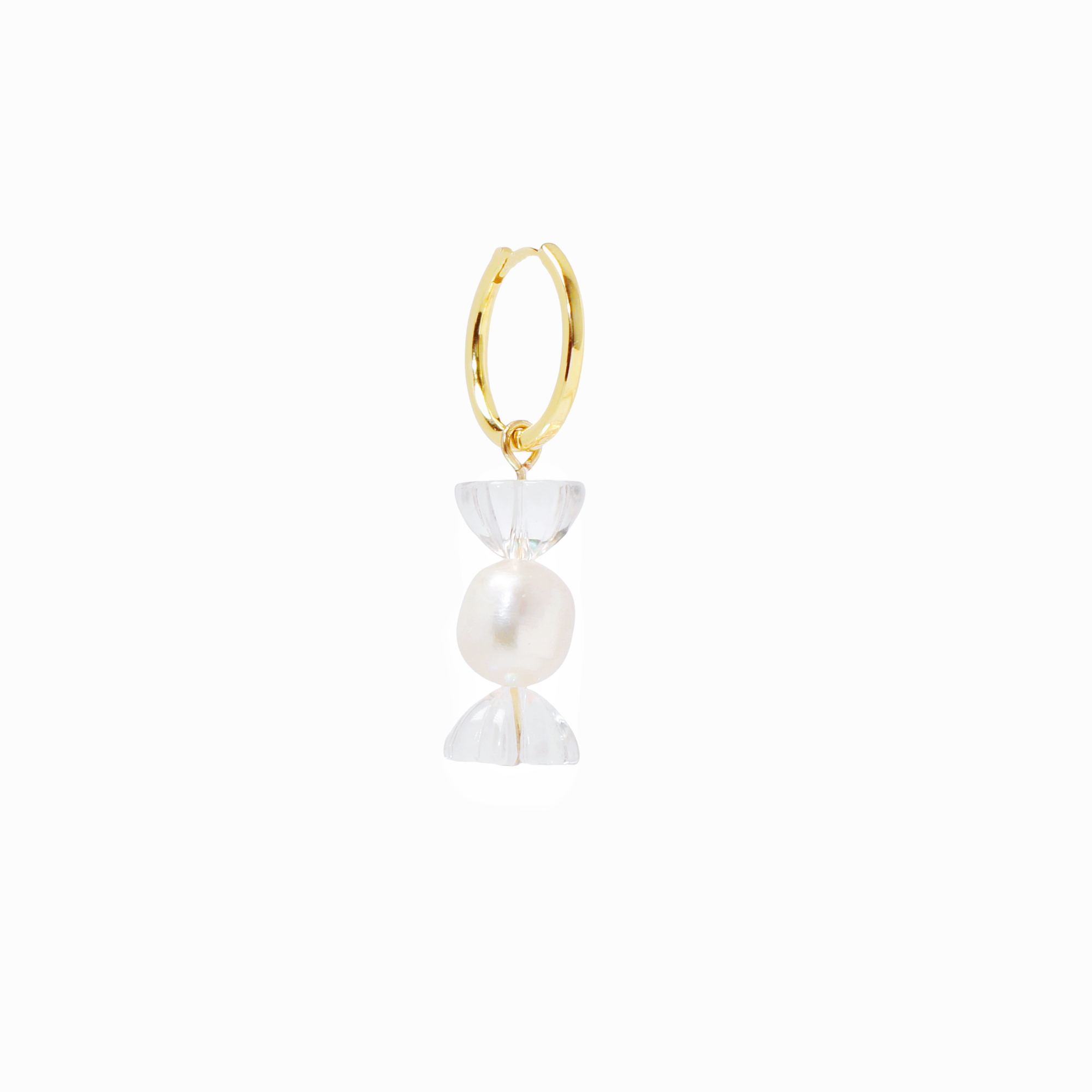 Sugar Sweet Candy Freshwater Pearl Single Hoop Earring, 18k Gold Vermeil