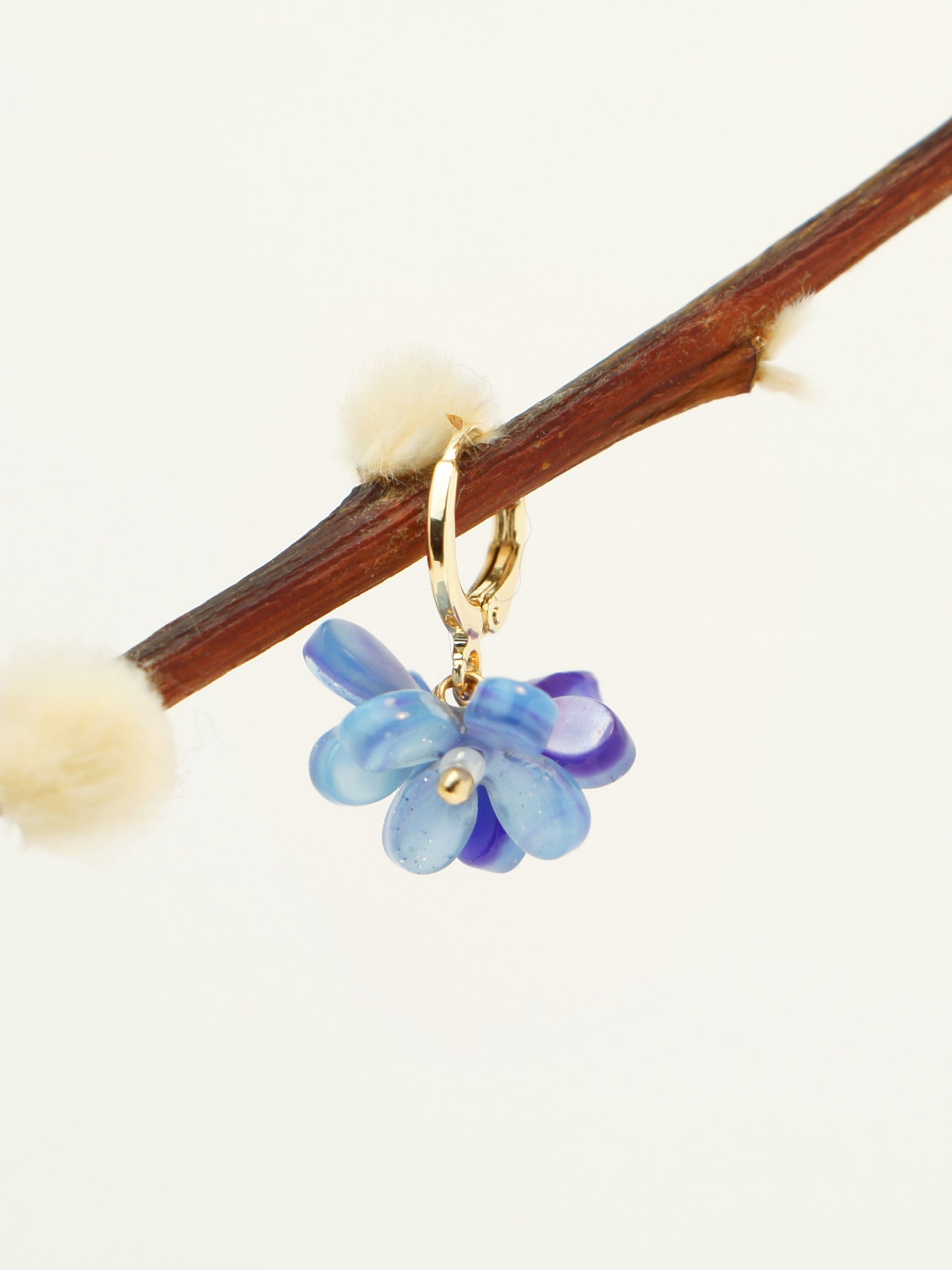 Inflorescence Blooming Flower Huggie Hoop Earrings