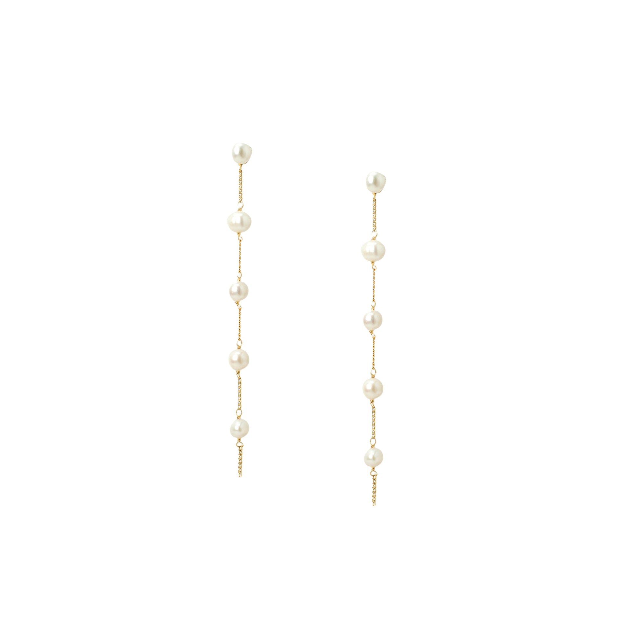 Golden Hour Waterfall Freshwater Pearl Drop Earrings