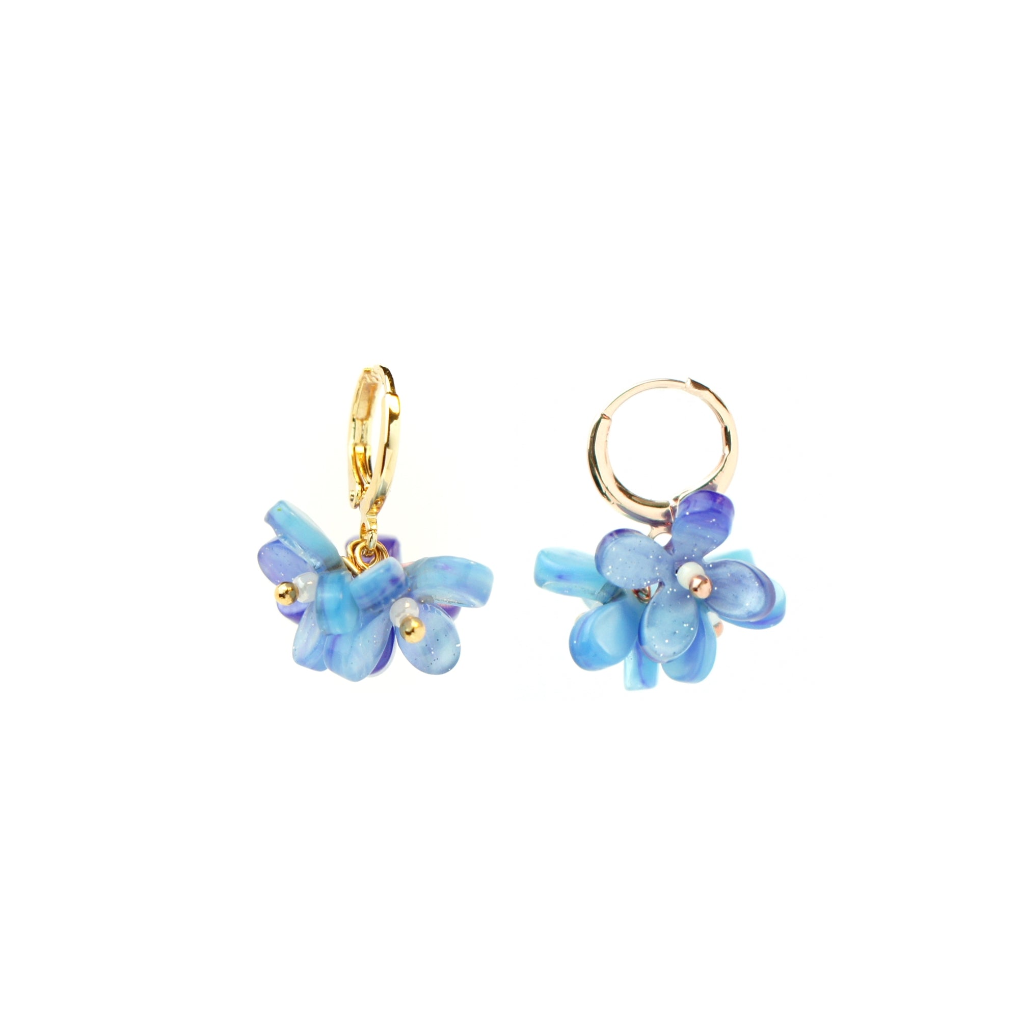 Inflorescence Blooming Flower Huggie Hoop Earrings
