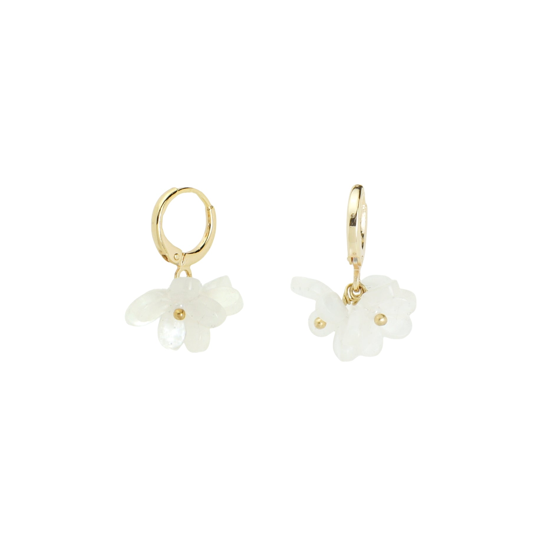 Inflorescence Blooming Flower Huggie Hoop Earrings