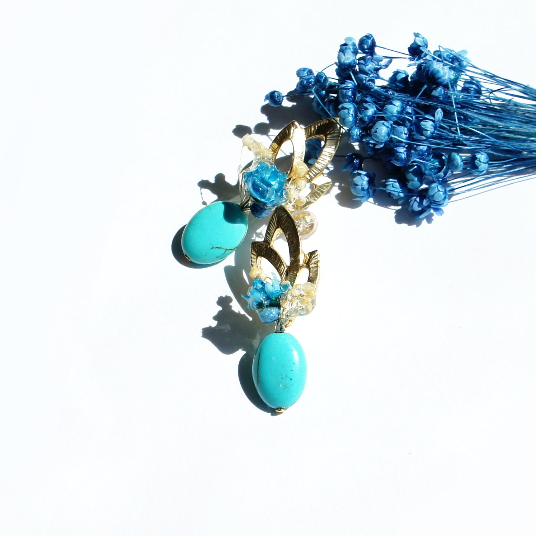 Monticelli Flowers in a Vase Turquoise Earrings