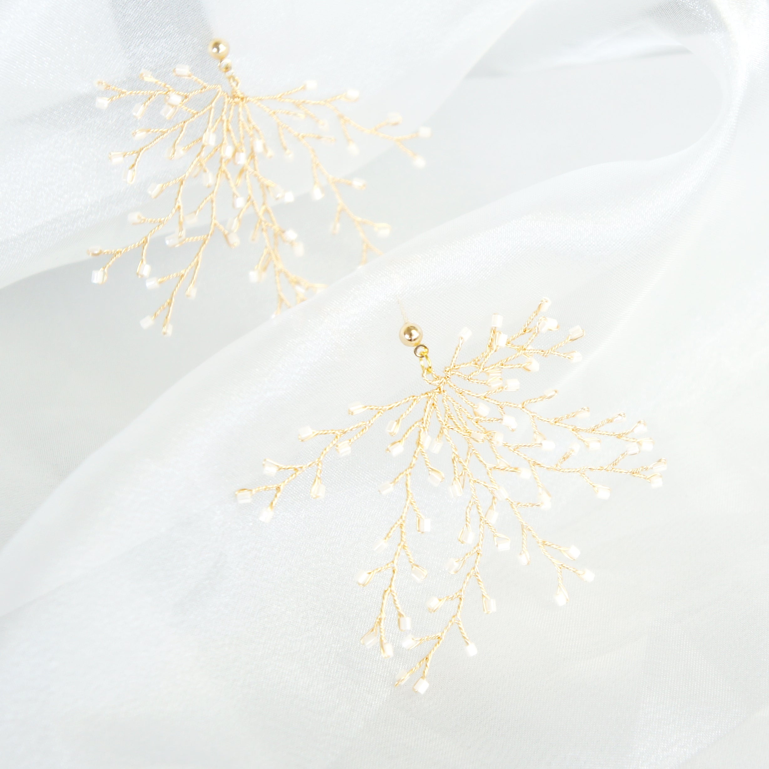 Soft Rime Branch Drop Earrings