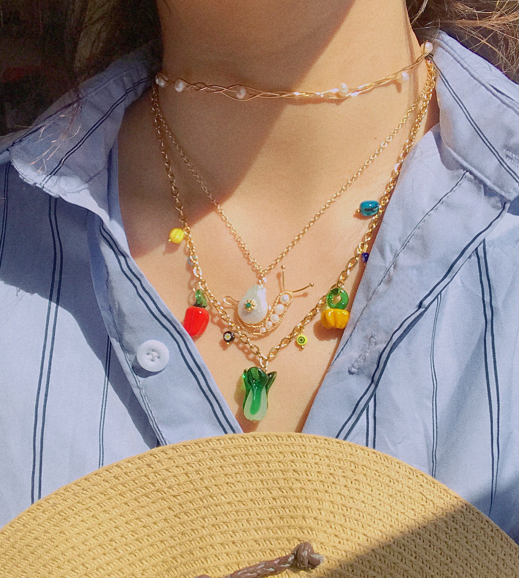 Garden Produce Necklace with Vegetable Charms