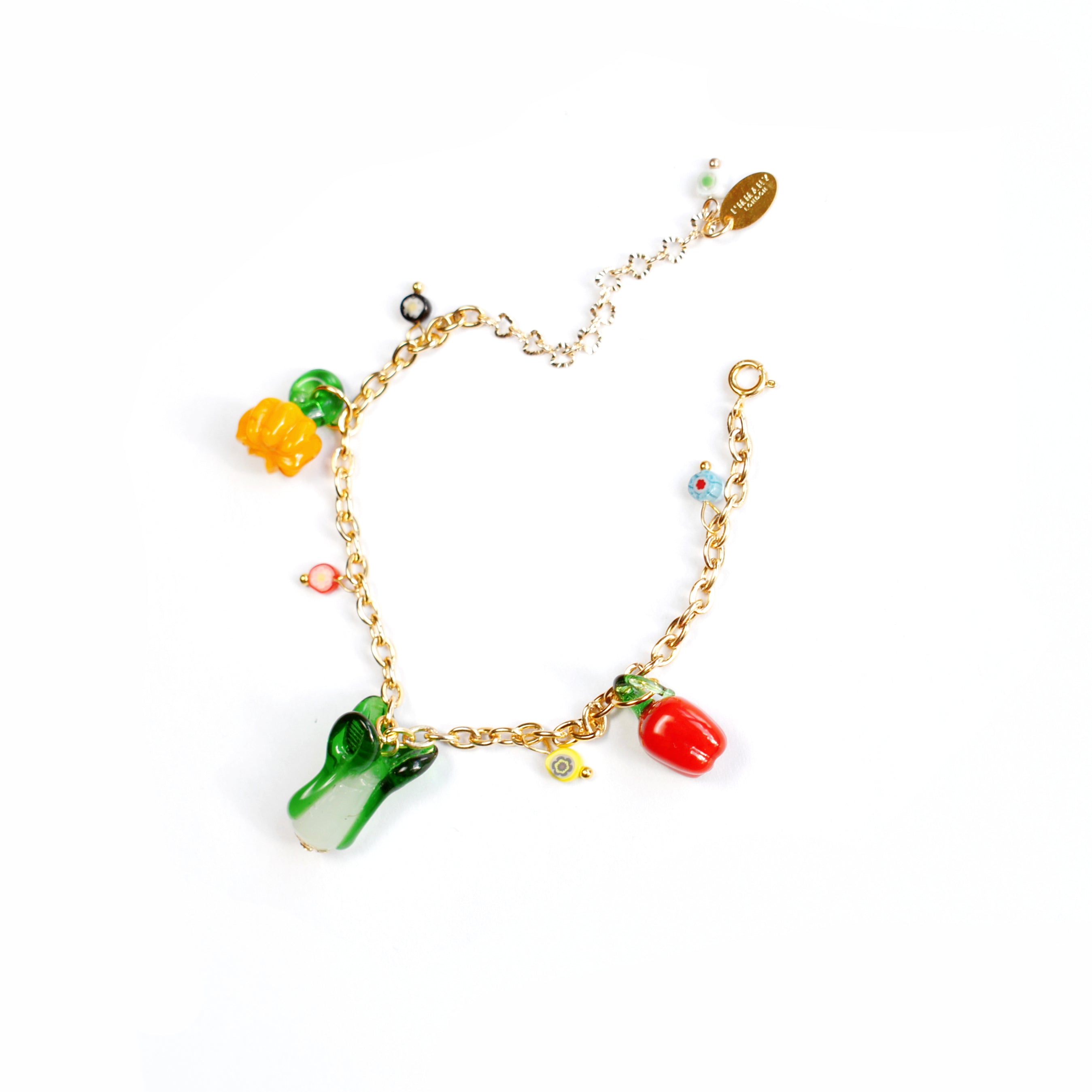 Garden Produce Bracelet w/Vegetable Charms