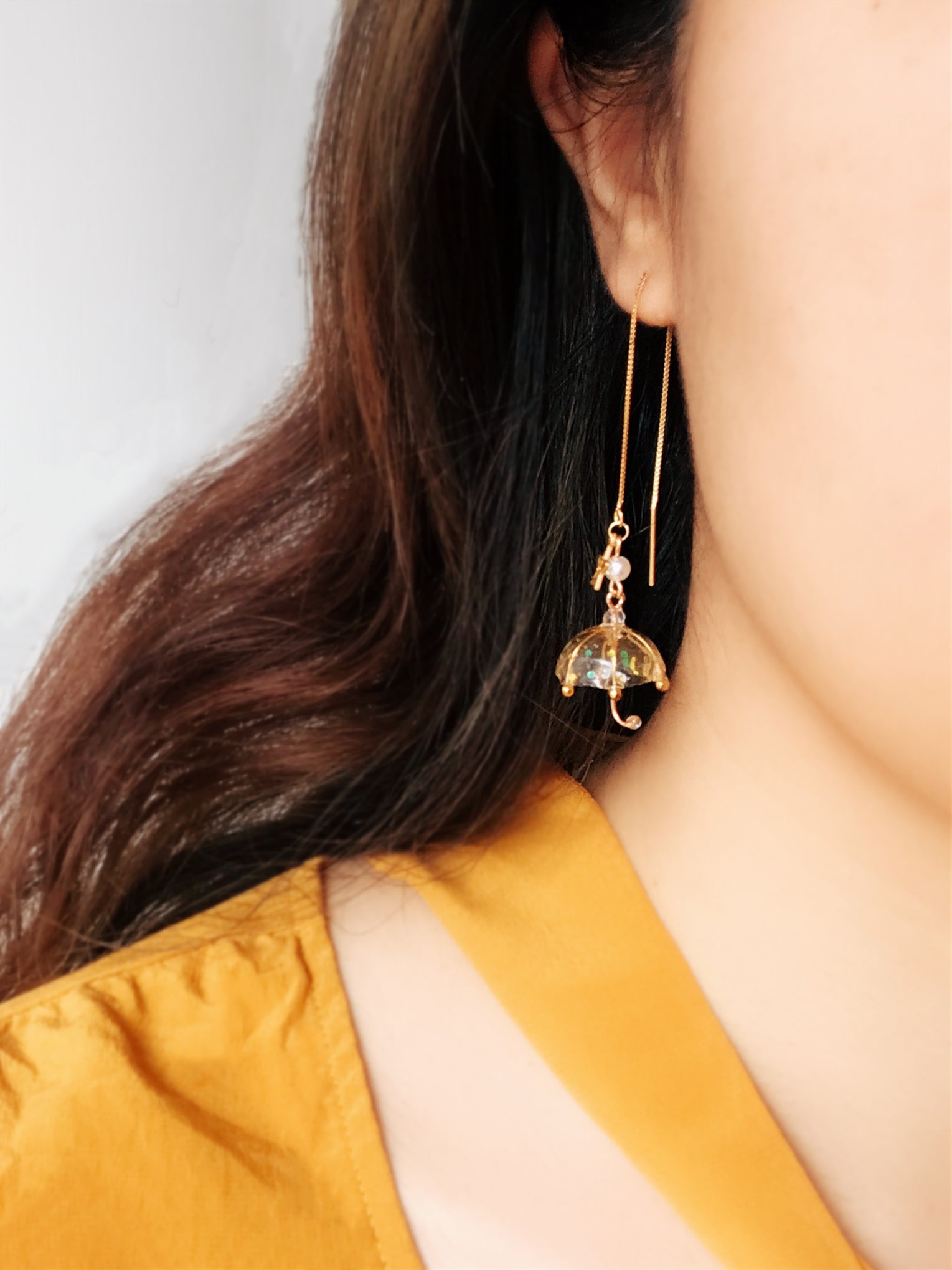 Rain or Shine Umbrella Drop Threader Earring(s)