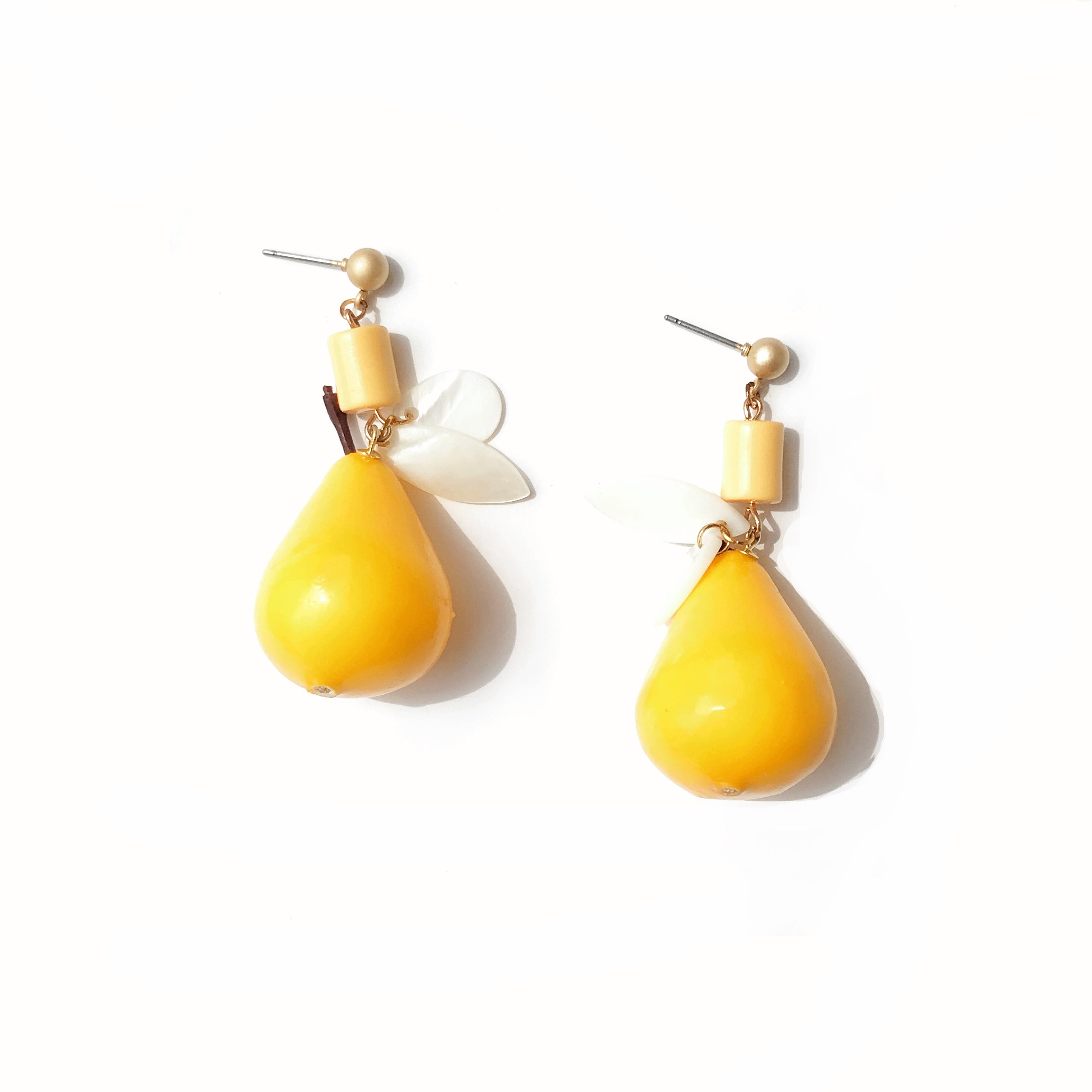 Peartini Pear Drop Earrings w-White Mother of Pearl