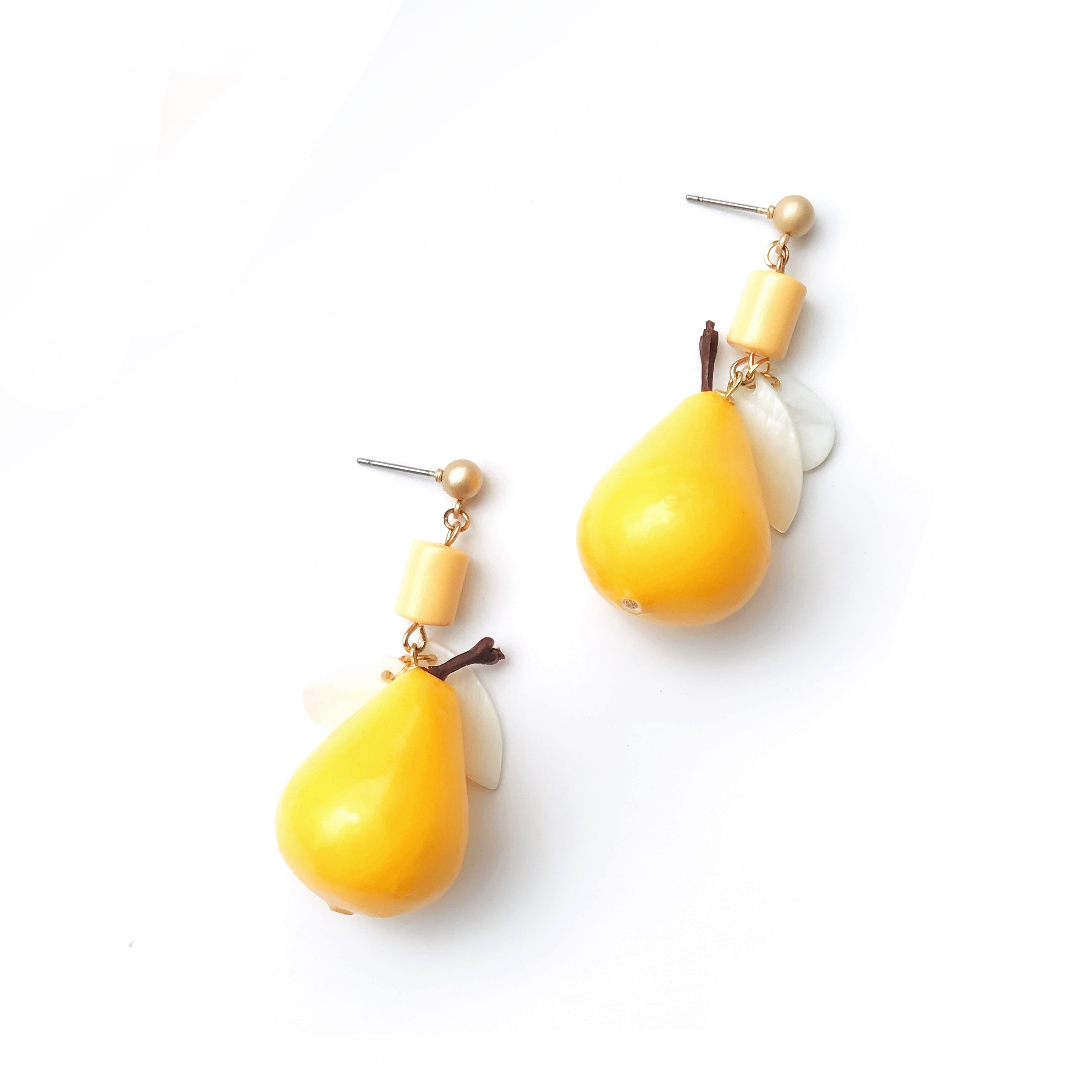Peartini Pear Drop Earrings w-White Mother of Pearl