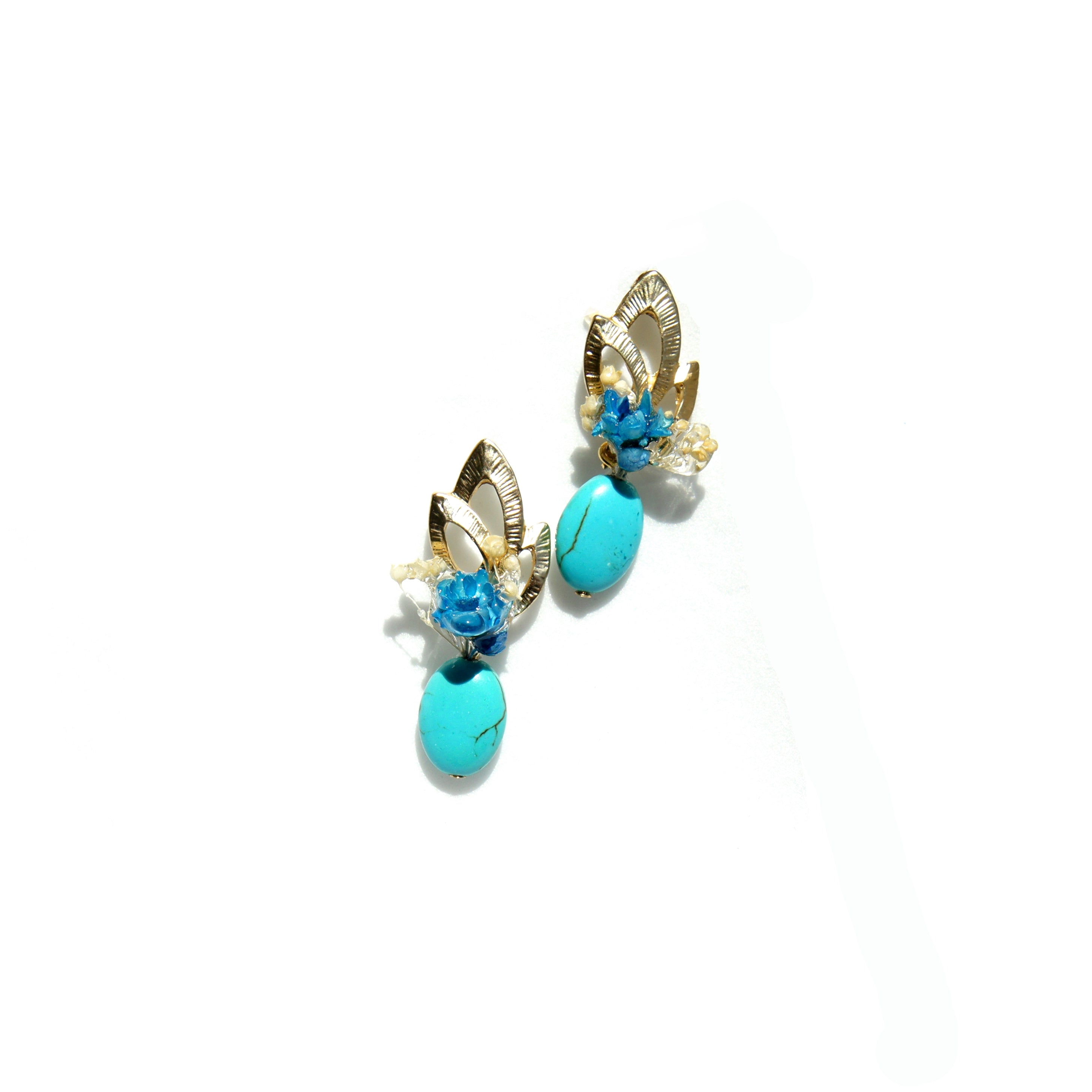Monticelli Flowers in a Vase Turquoise Earrings