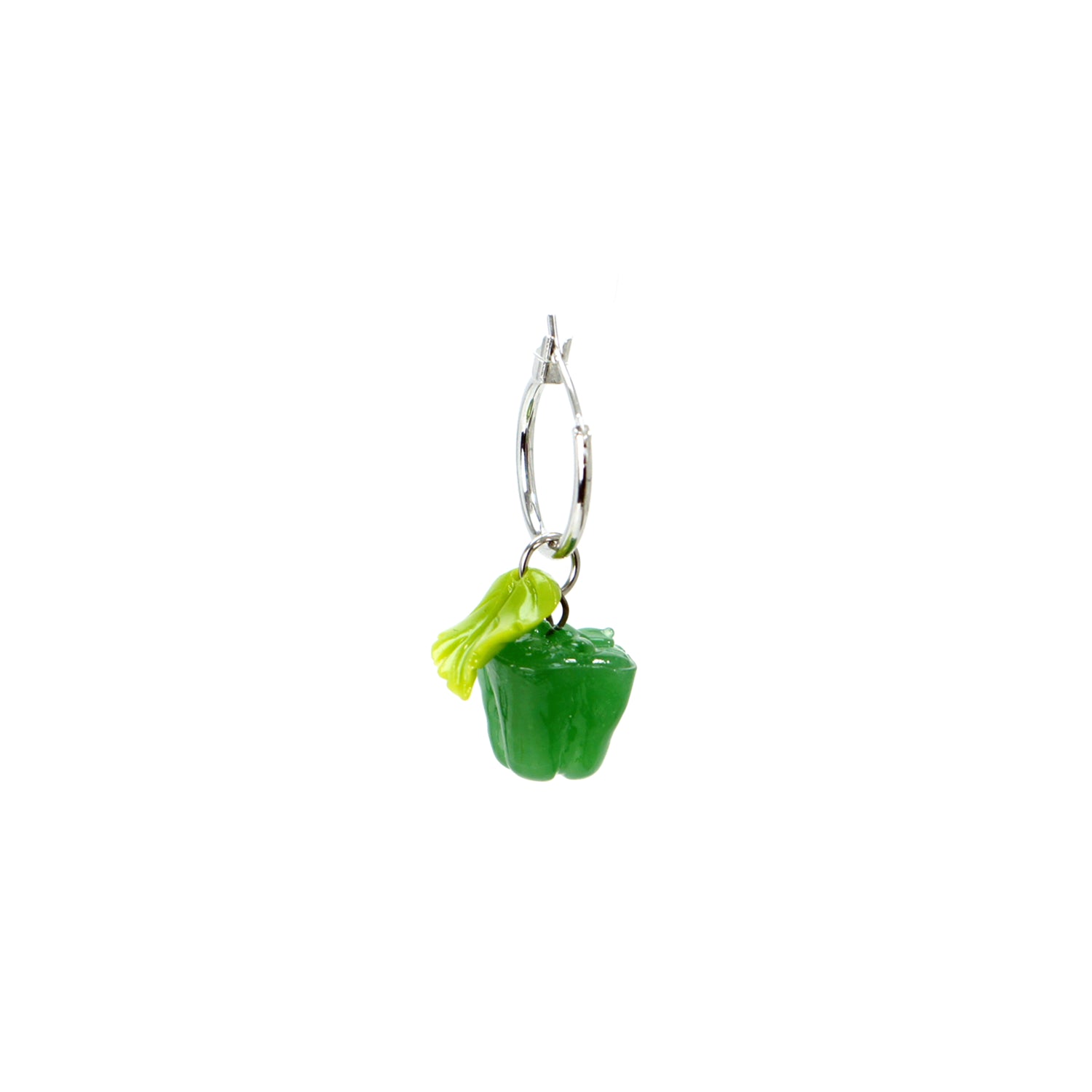 Garden Produce Glass Bell Pepper Drop Single Earring