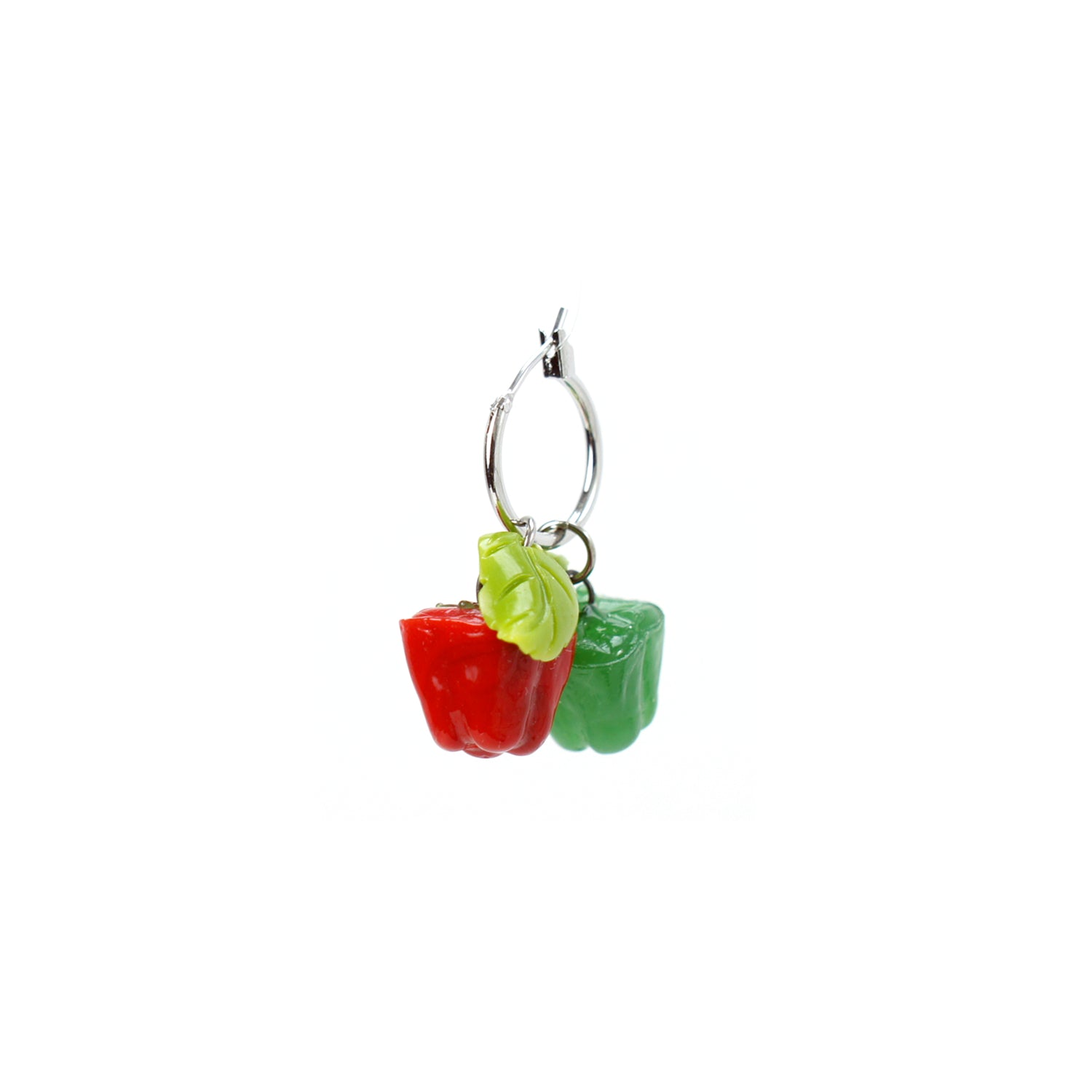 Garden Produce Glass Bell Pepper Drop Single Earring