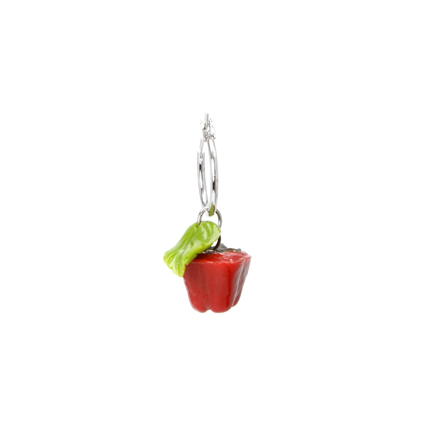 Garden Produce Glass Bell Pepper Drop Single Earring