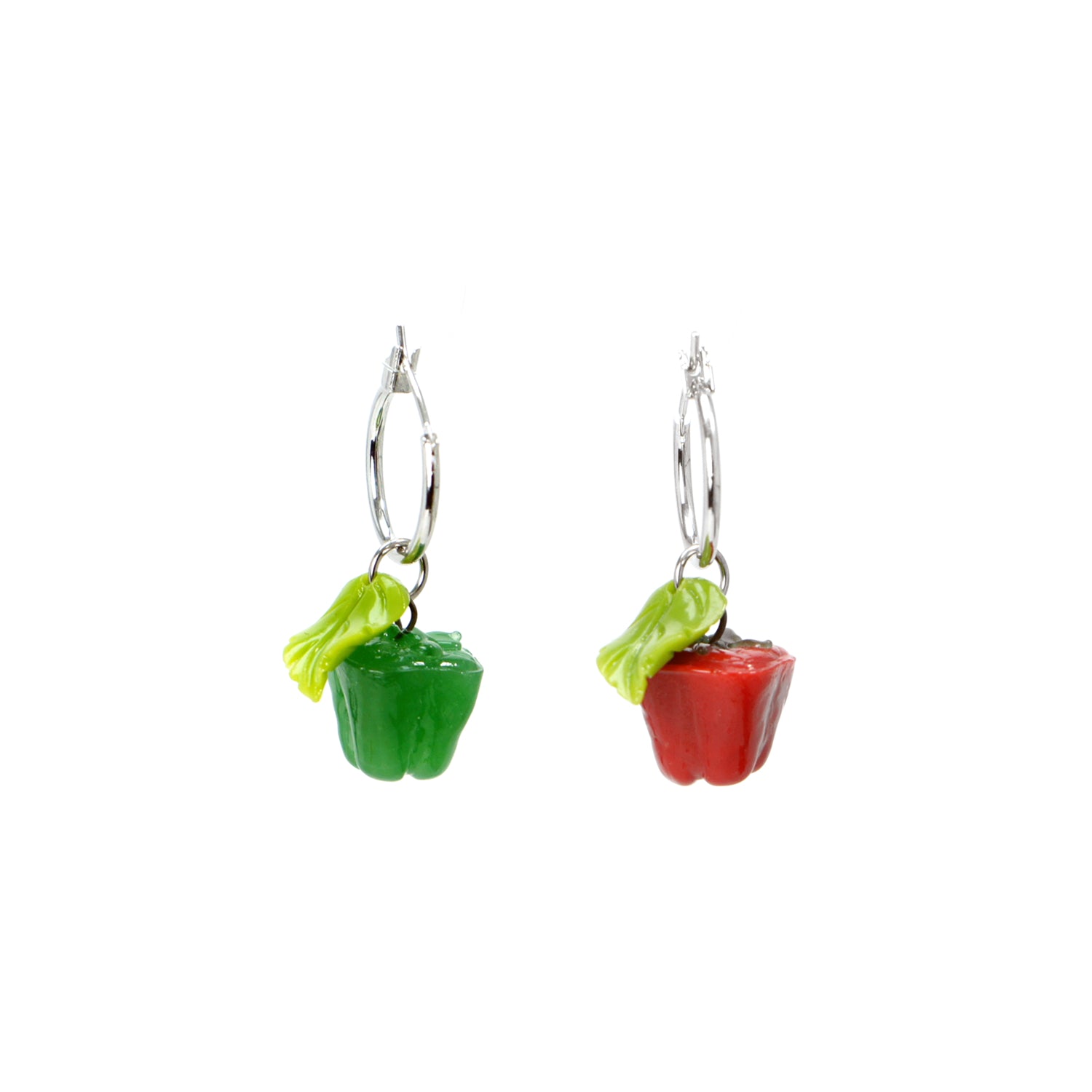 Garden Produce Glass Bell Pepper Drop Single Earring