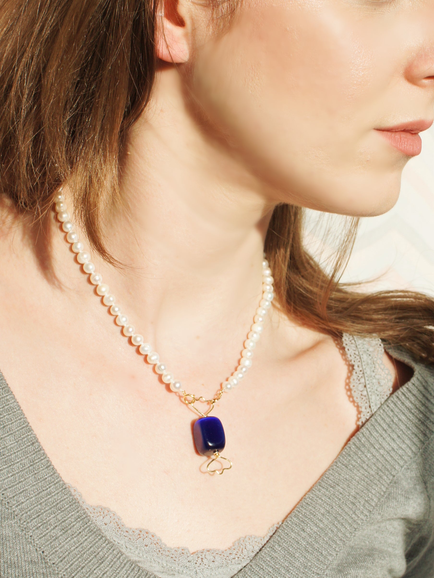 Sugar Sweet Candy and Freshwater Pearl Necklace with Detachable Pendant