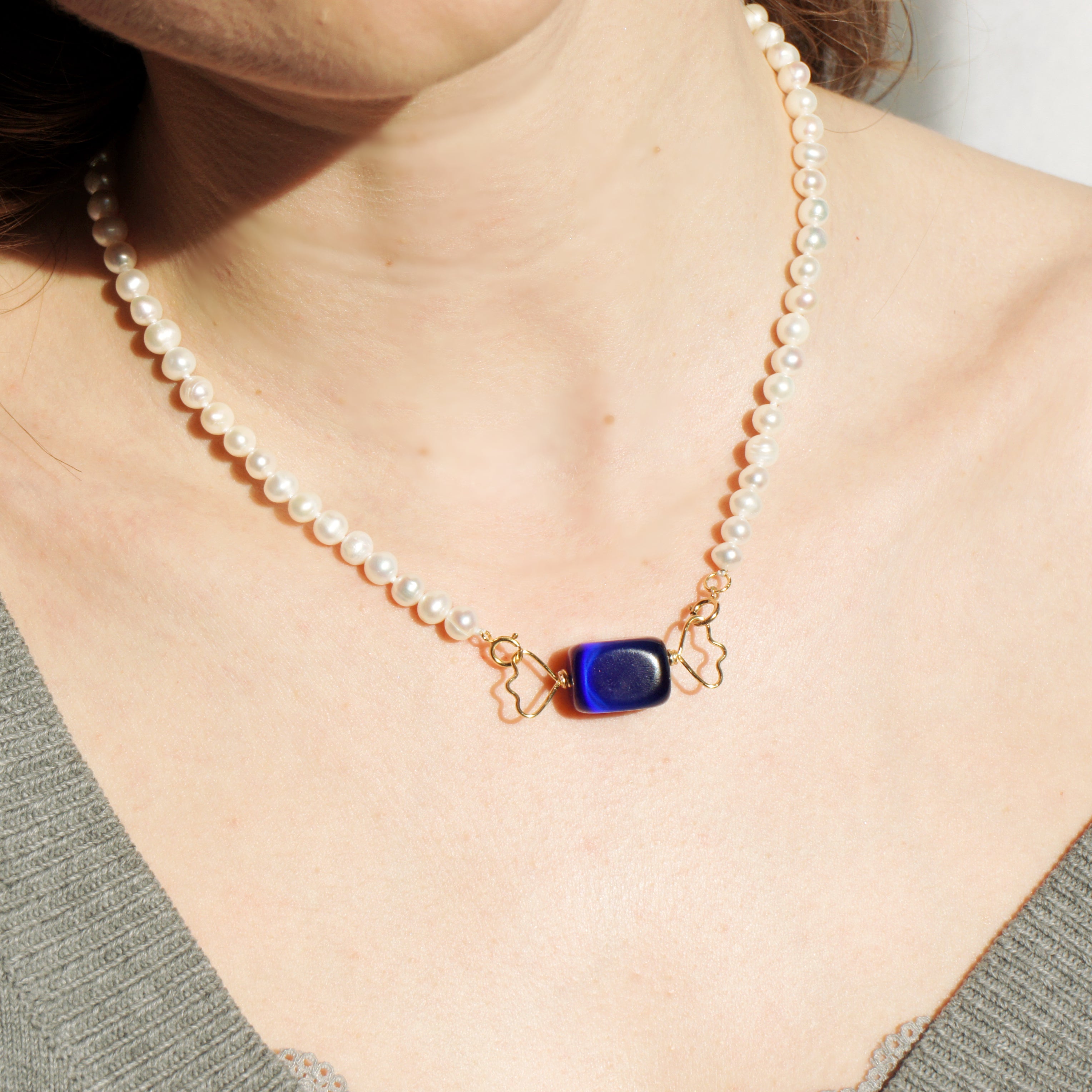 Sugar Sweet Candy and Freshwater Pearl Necklace with Detachable Pendant