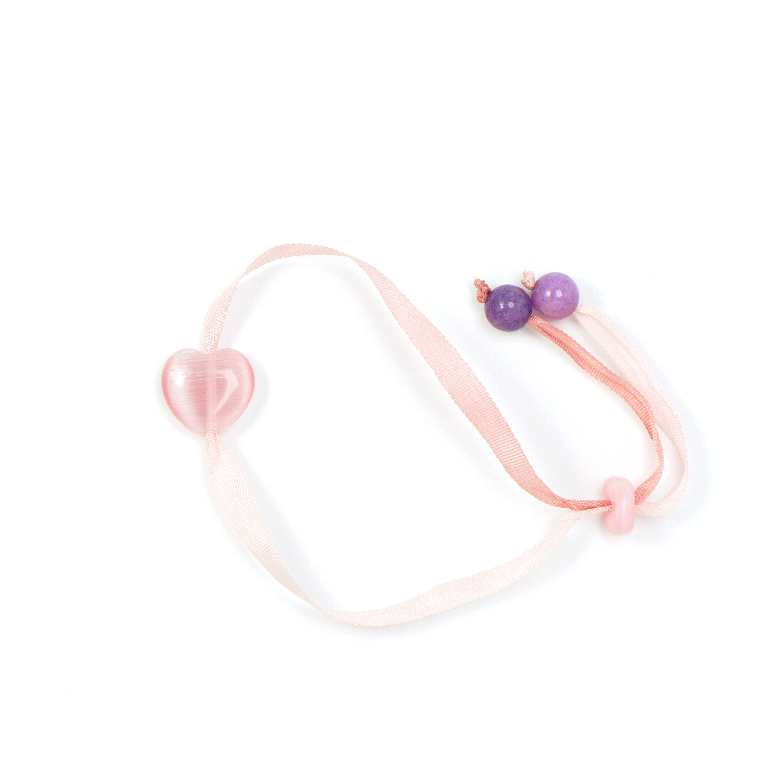 Serena Silk Bracelet with Heart Charm