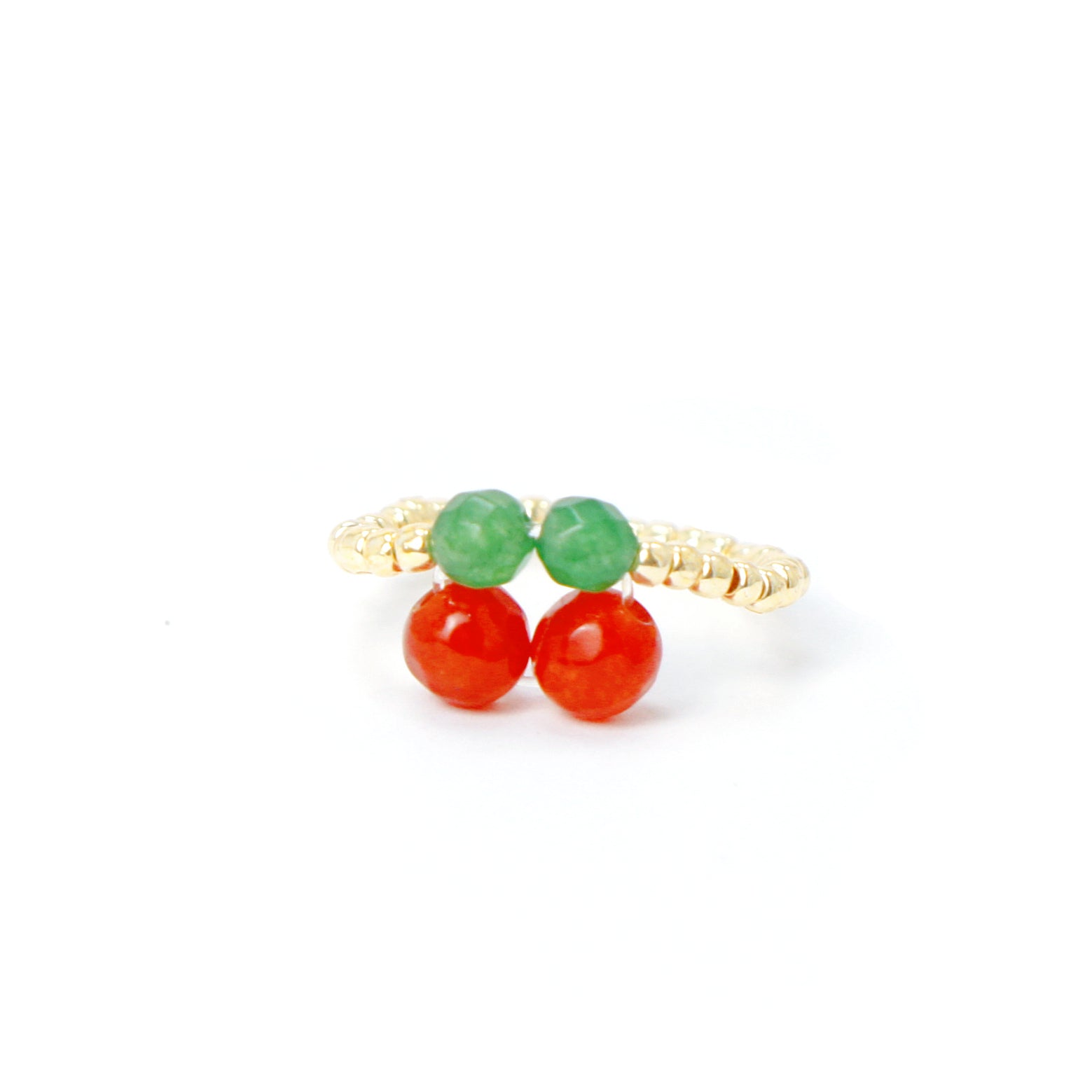 Cherry Pie Gemstone Beaded Ring