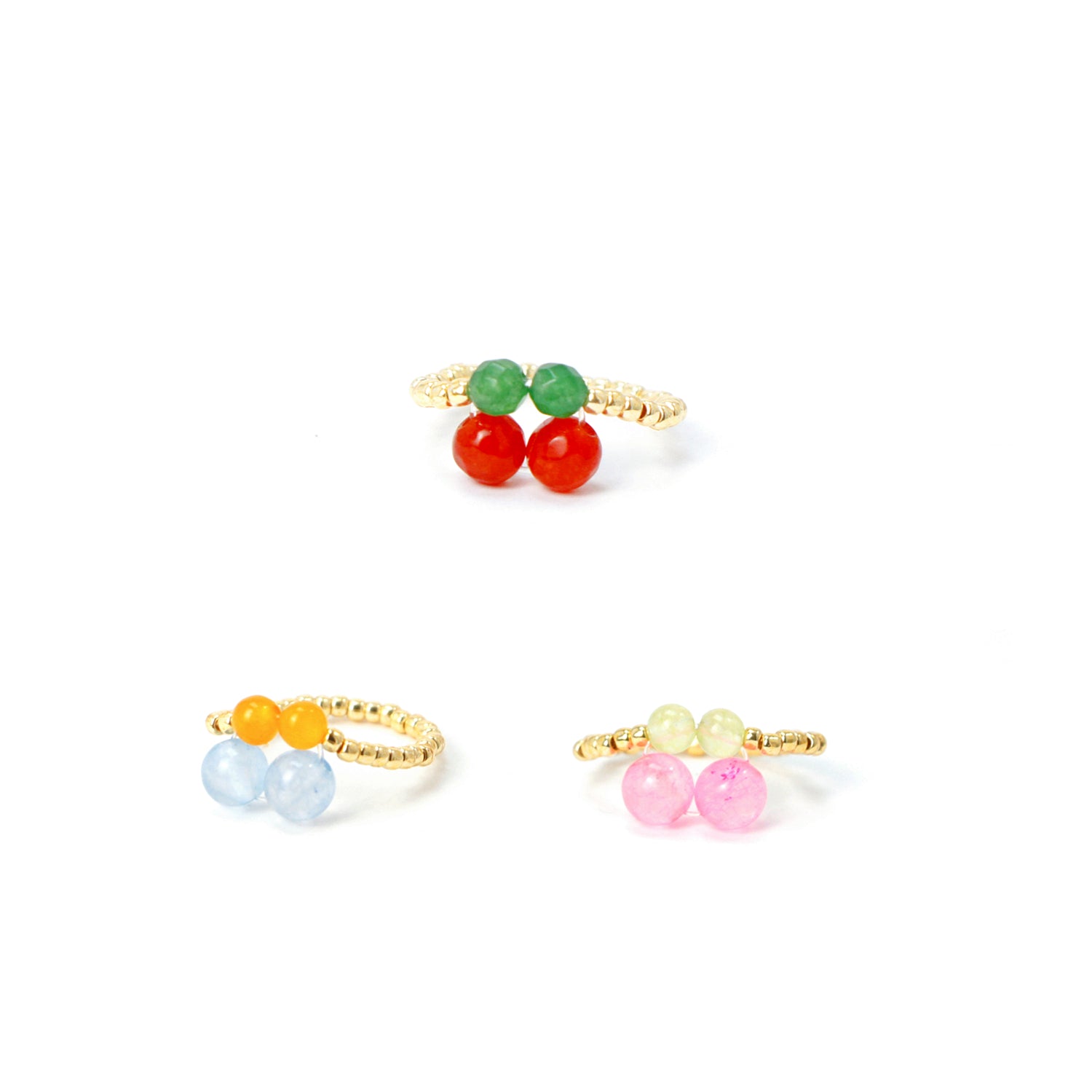 Cherry Pie Gemstone Beaded Ring