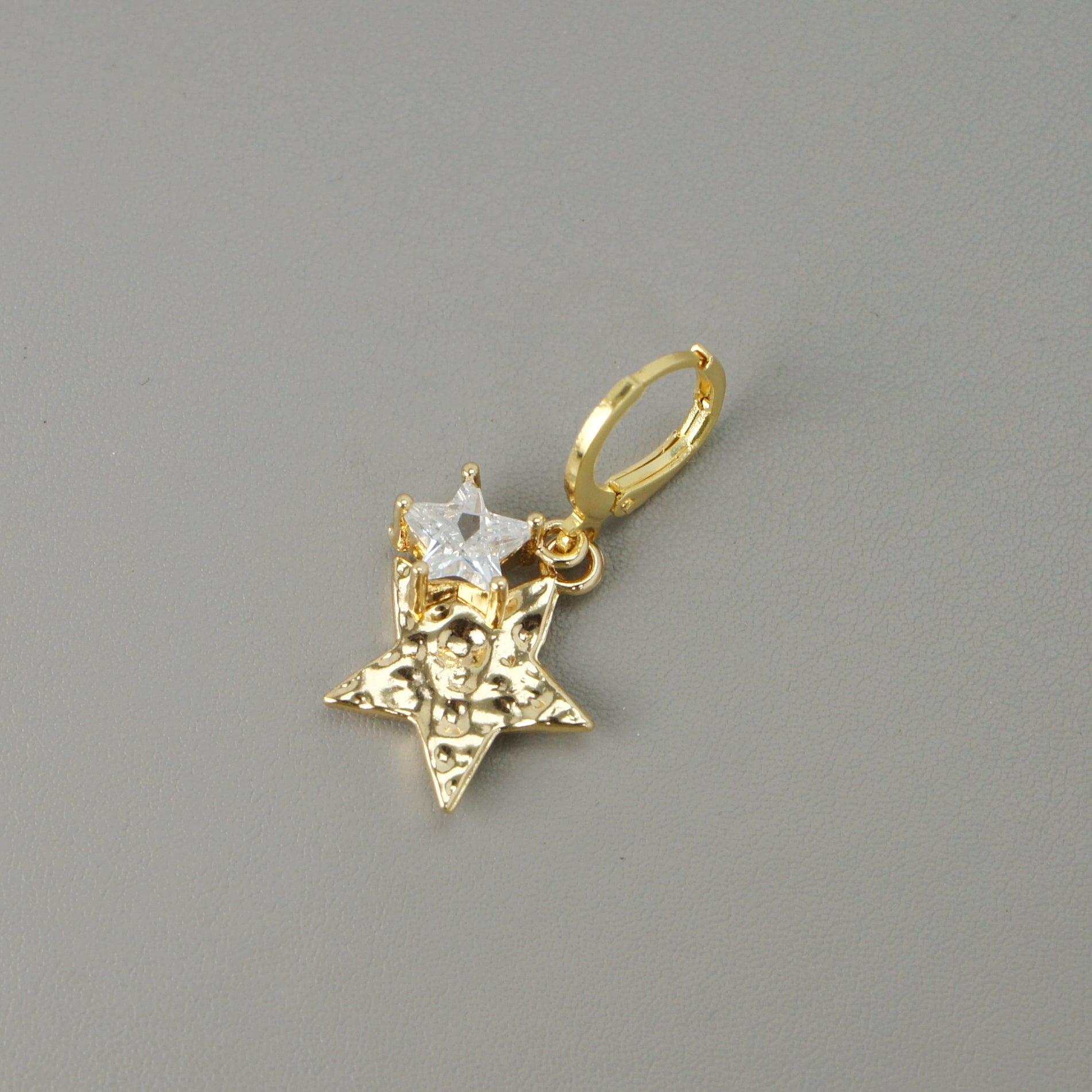 Starlight Crystal Star Huggie Hoop Earrings