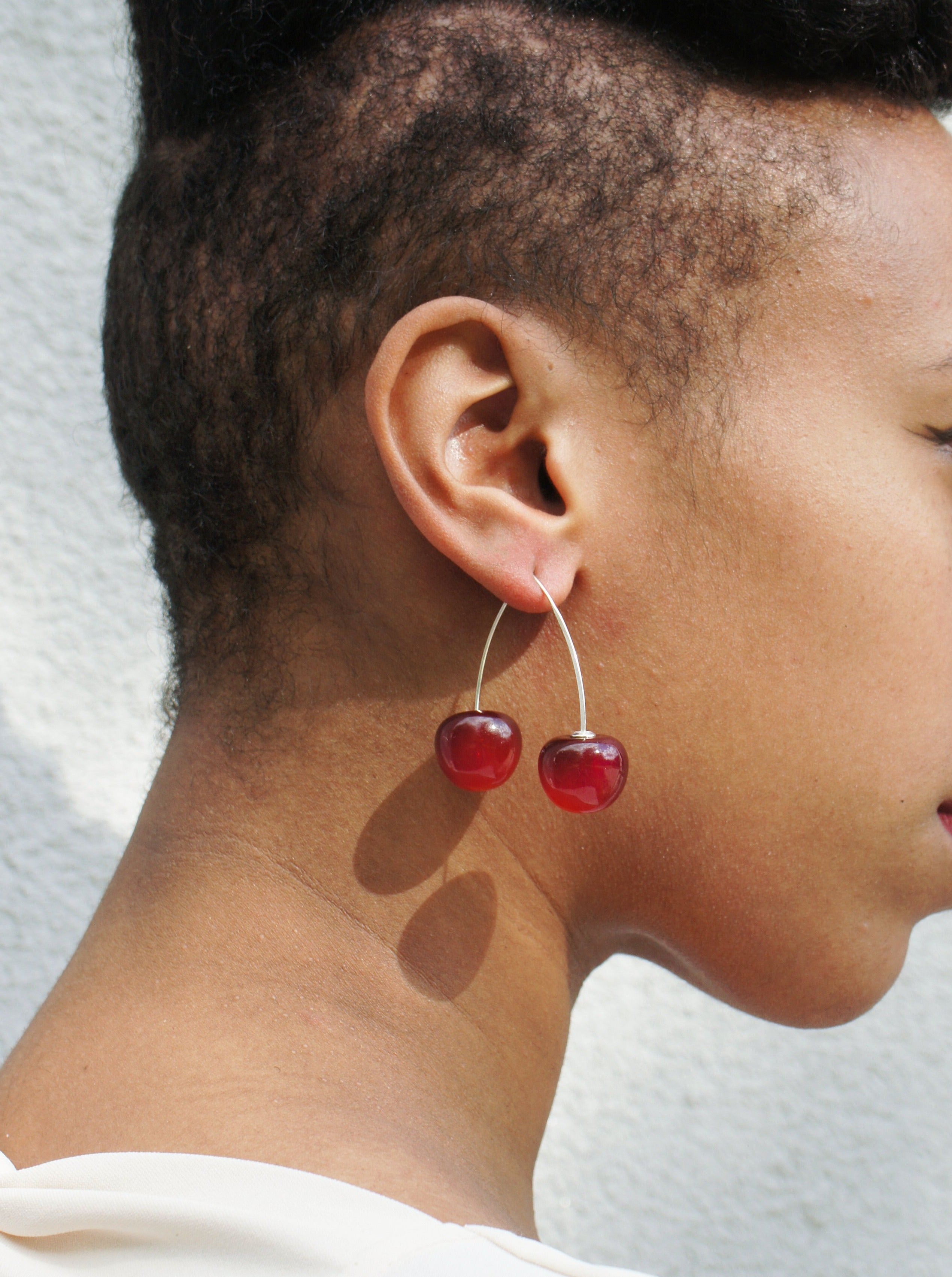 Double Cherry Drop Earrings (two-way)