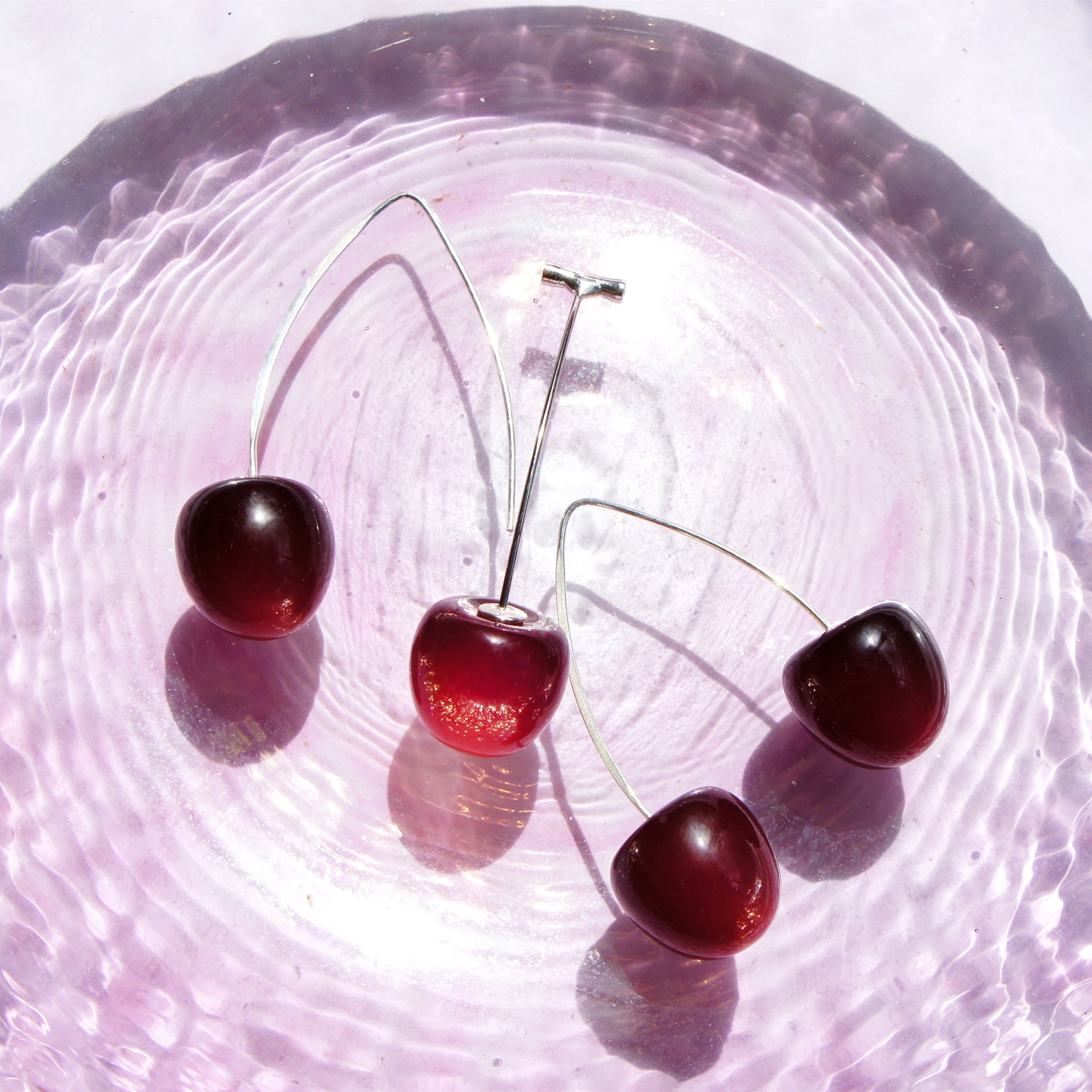 Double Cherry Drop Earrings (two-way)