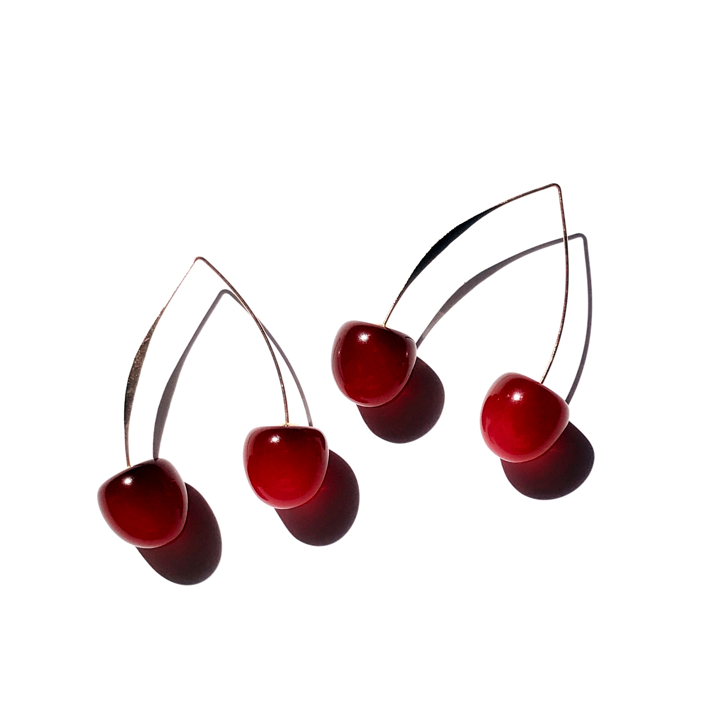 Double Cherry Drop Earrings (two-way)