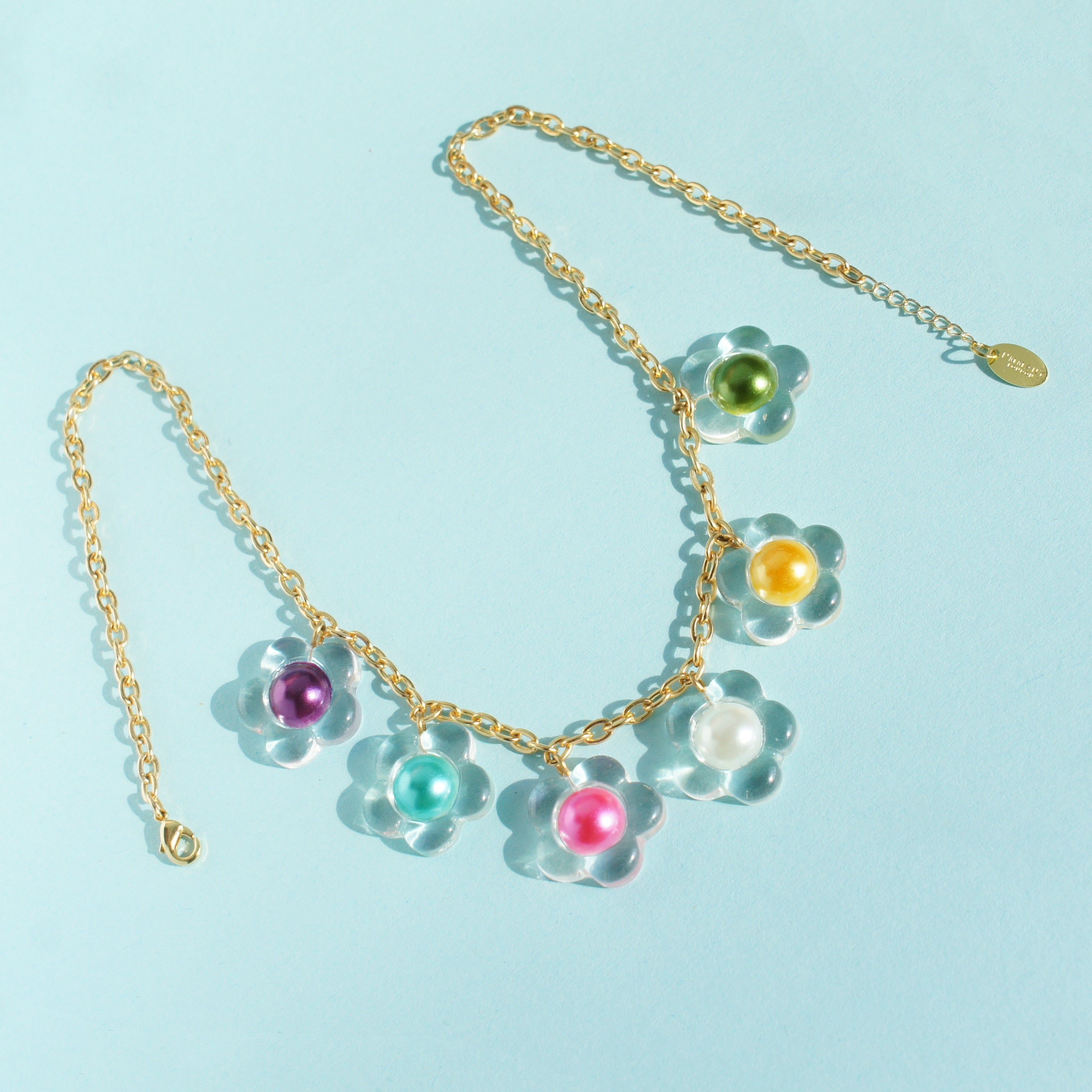 Flower Power Resin Flower Chain Necklace