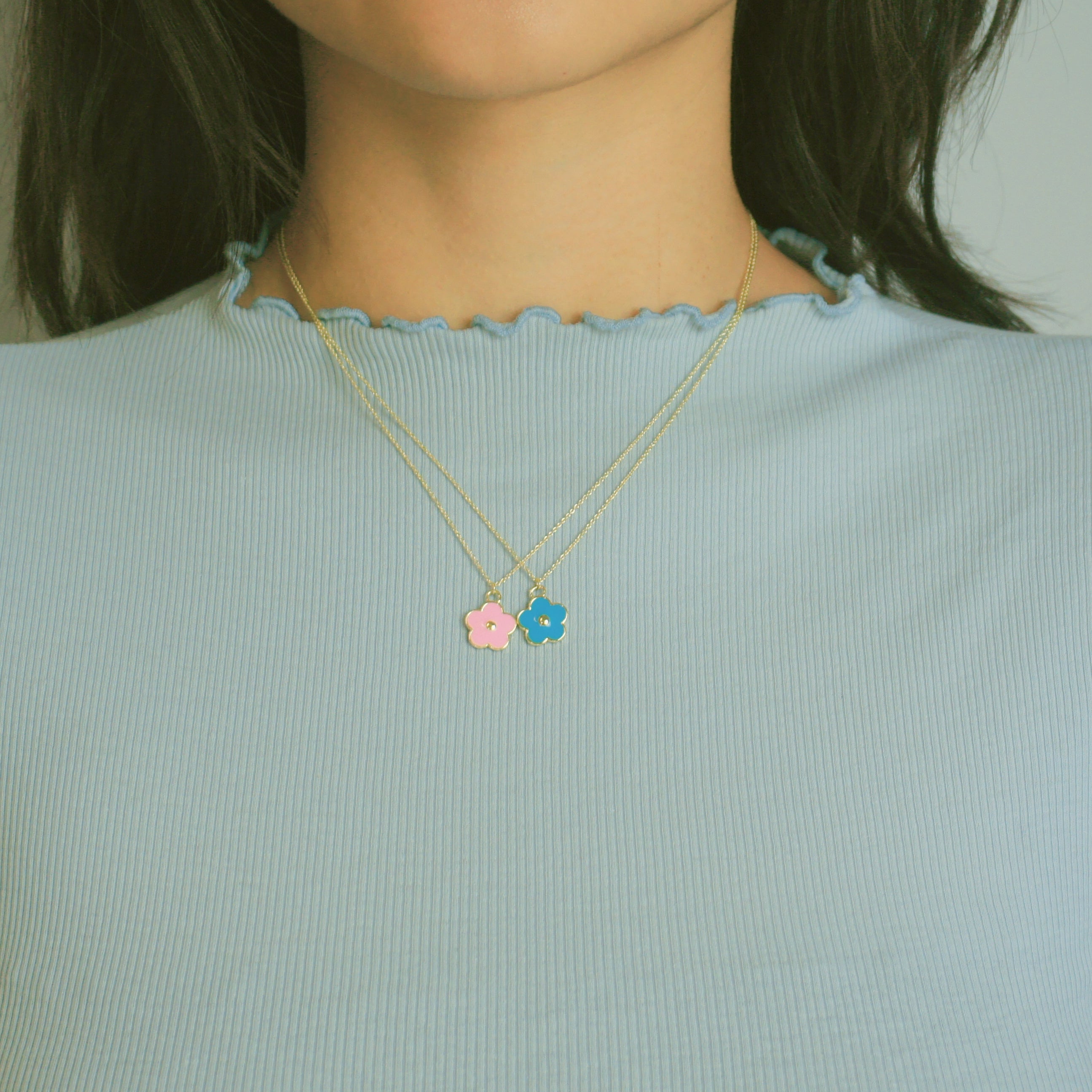 Flower Power Enamel Flower Chain Necklace