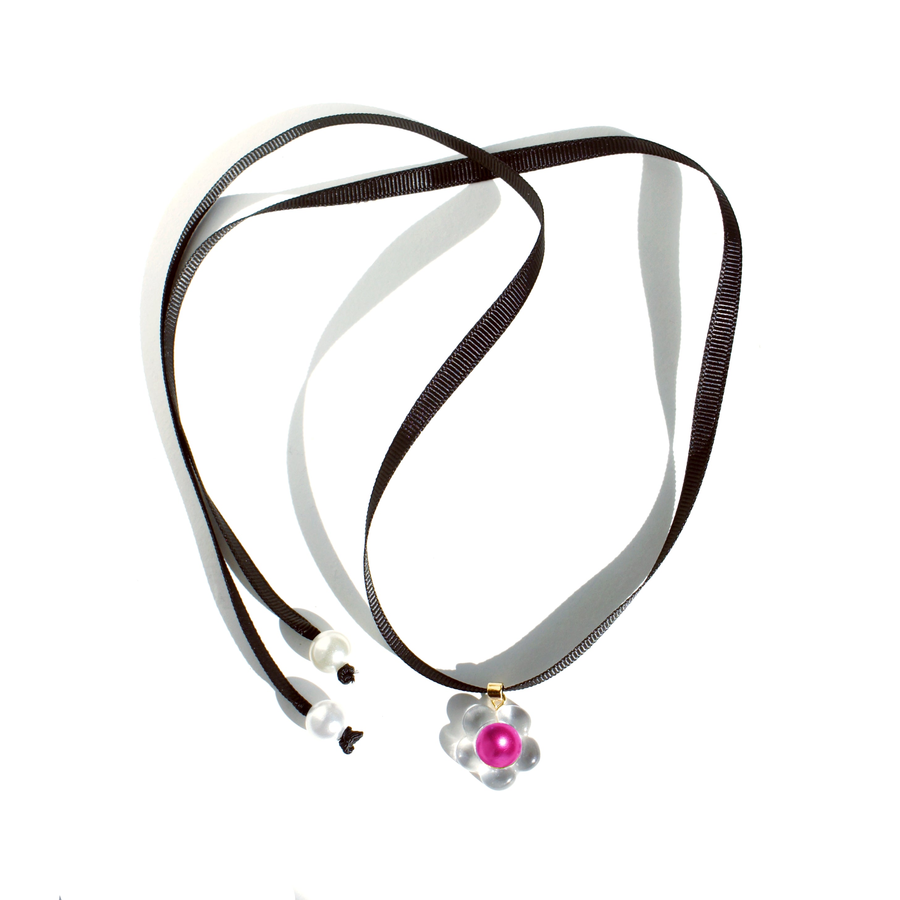 Flower Power Ribbon Choker Necklace