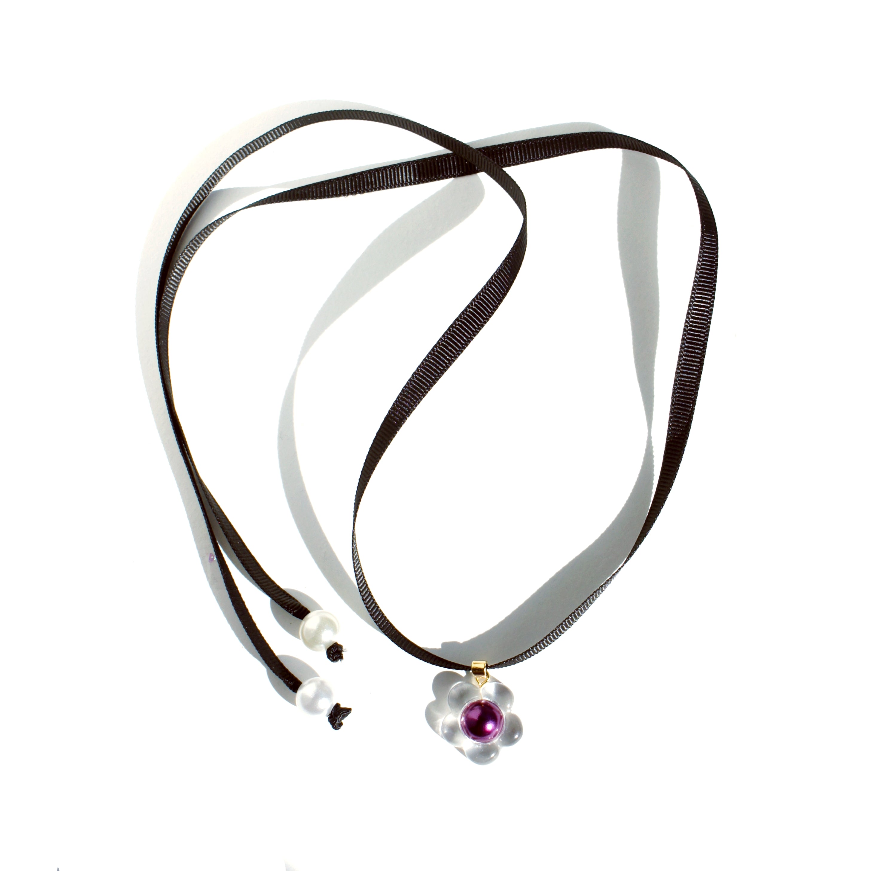 Flower Power Ribbon Choker Necklace
