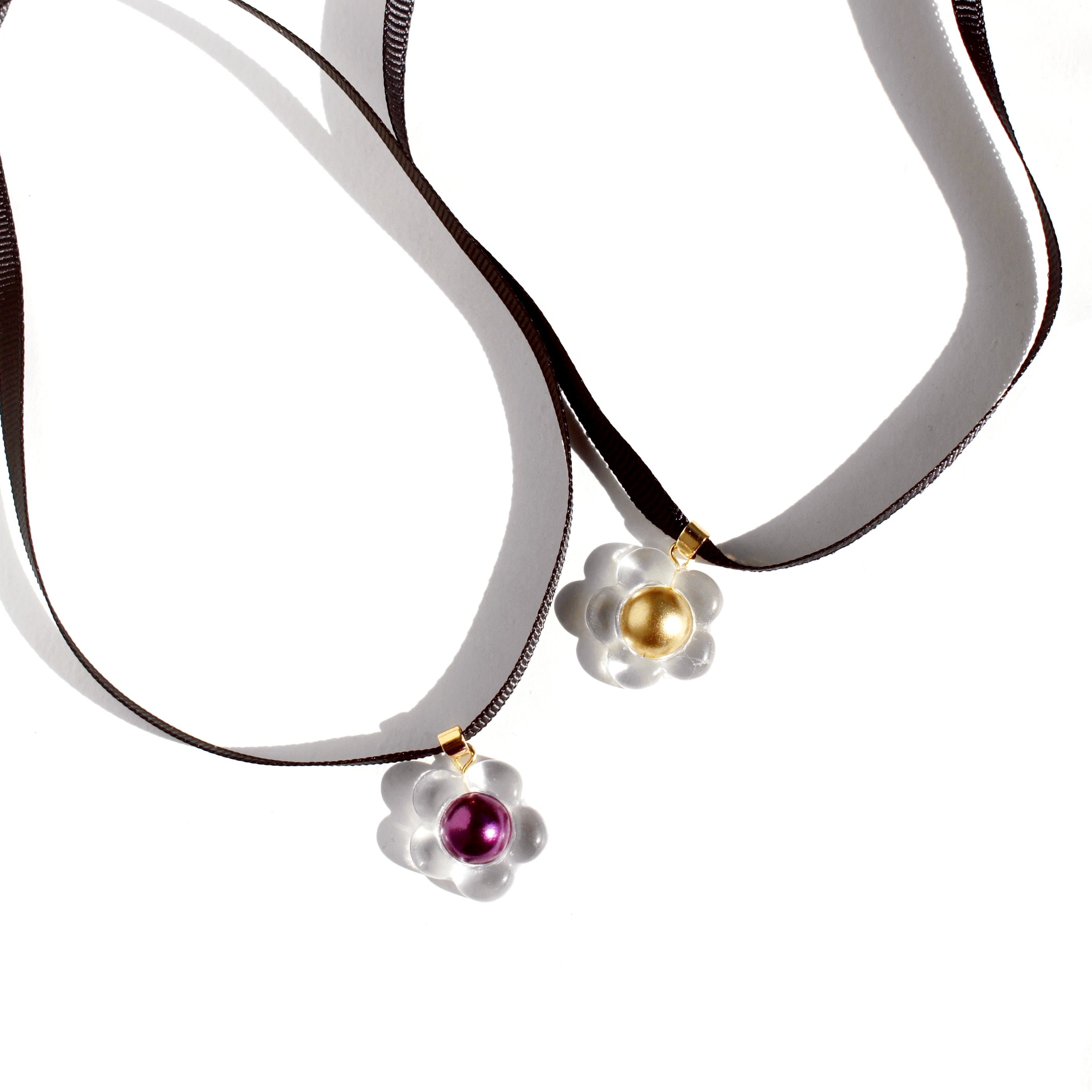 Flower Power Ribbon Choker Necklace