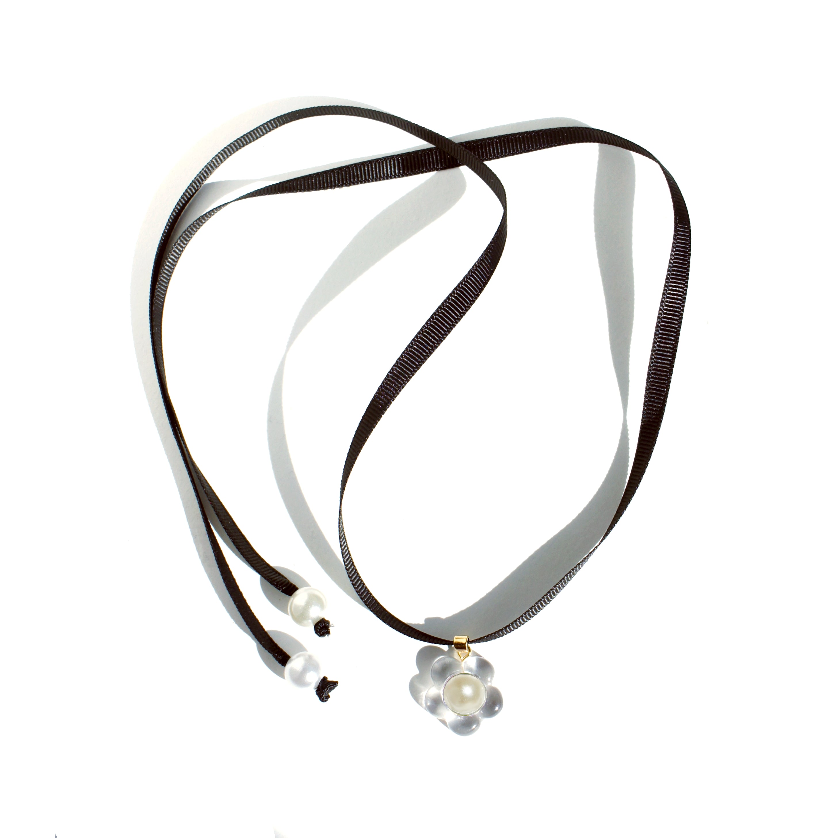 Flower Power Ribbon Choker Necklace