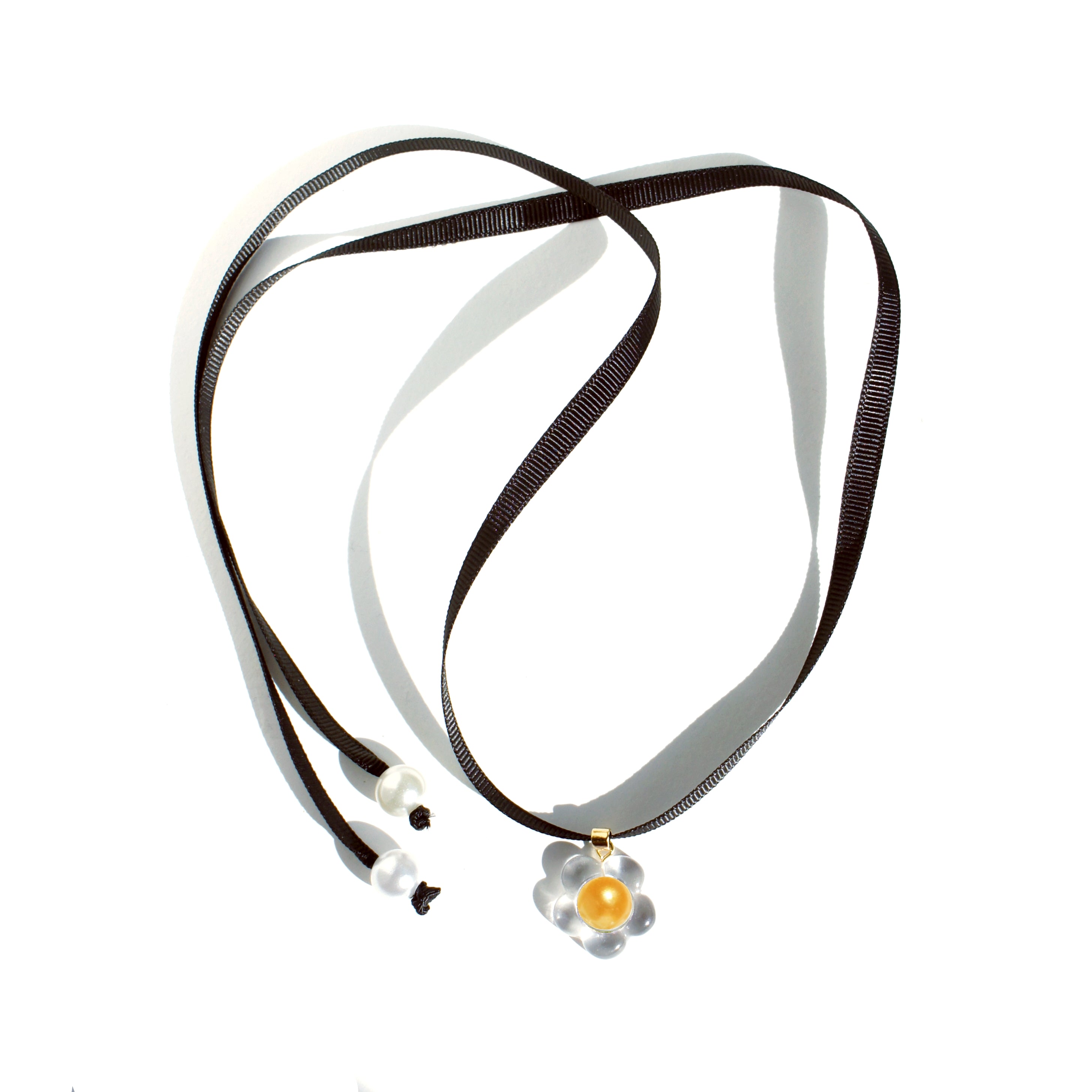Flower Power Ribbon Choker Necklace