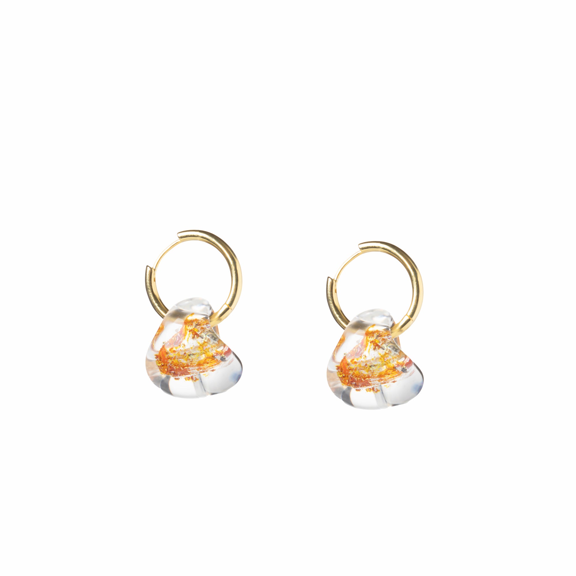 Four Seasons Lampwork Glass and Hoop Earrings, 18k Gold Vermeil