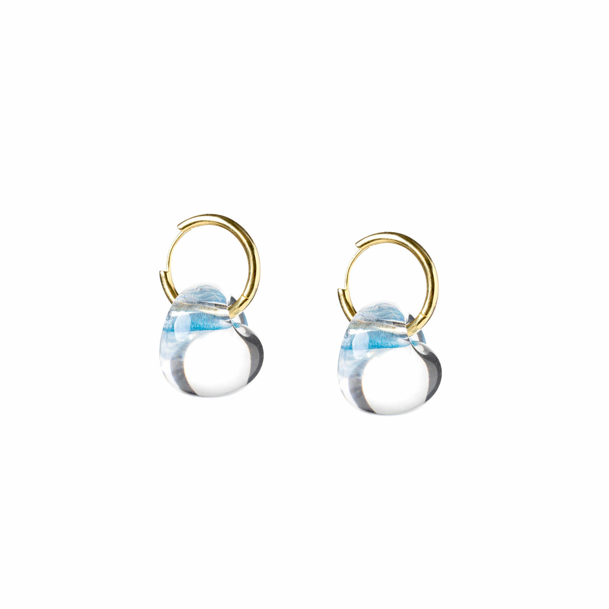 Four Seasons Lampwork Glass and Hoop Earrings, 18k Gold Vermeil