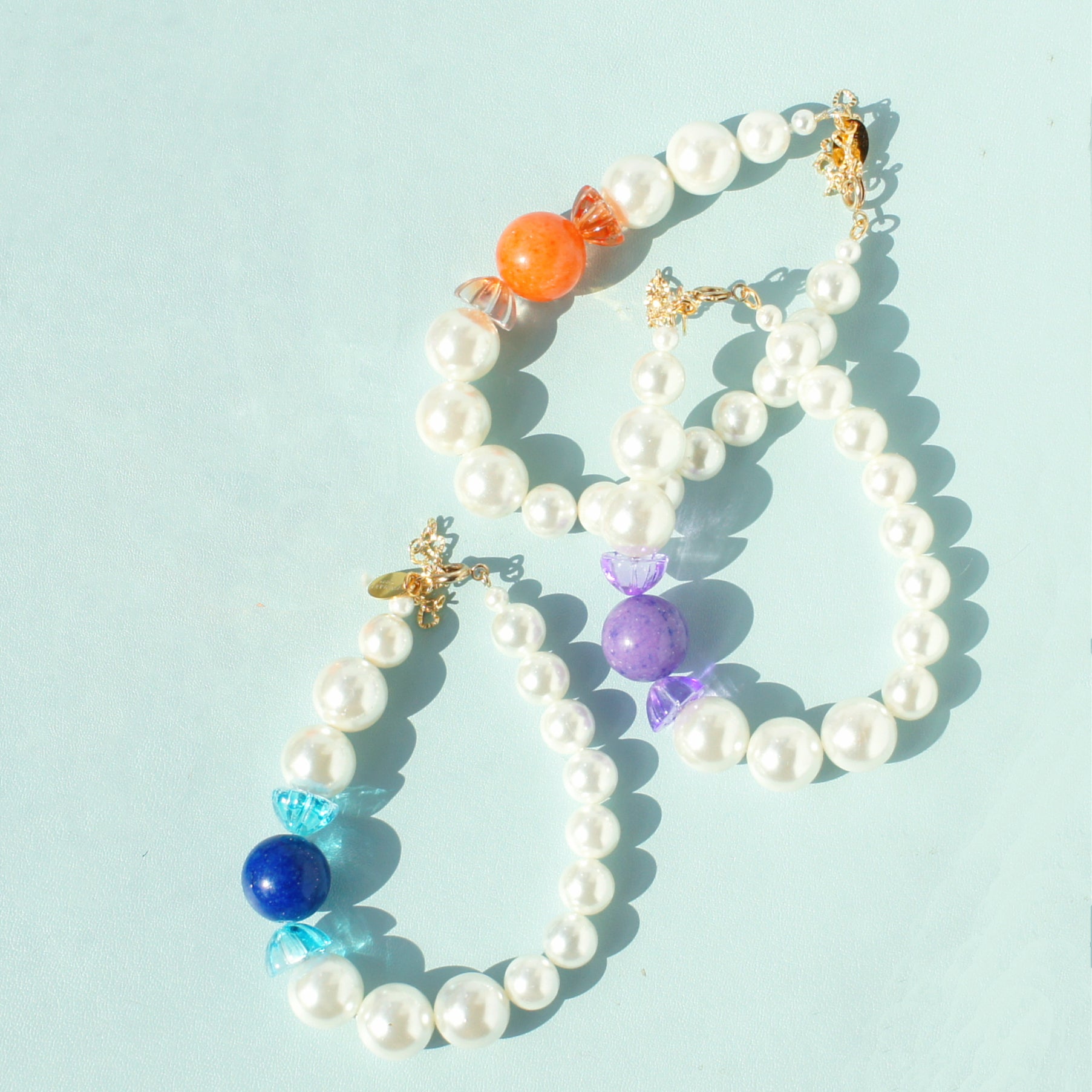 Sugar Sweet Gemstone Candy and Pearl Bracelet