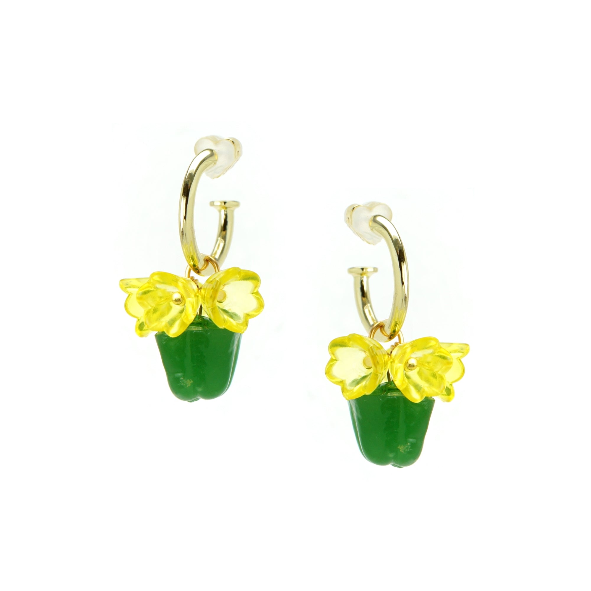 Garden Produce Bell Pepper and Flowers Earrings