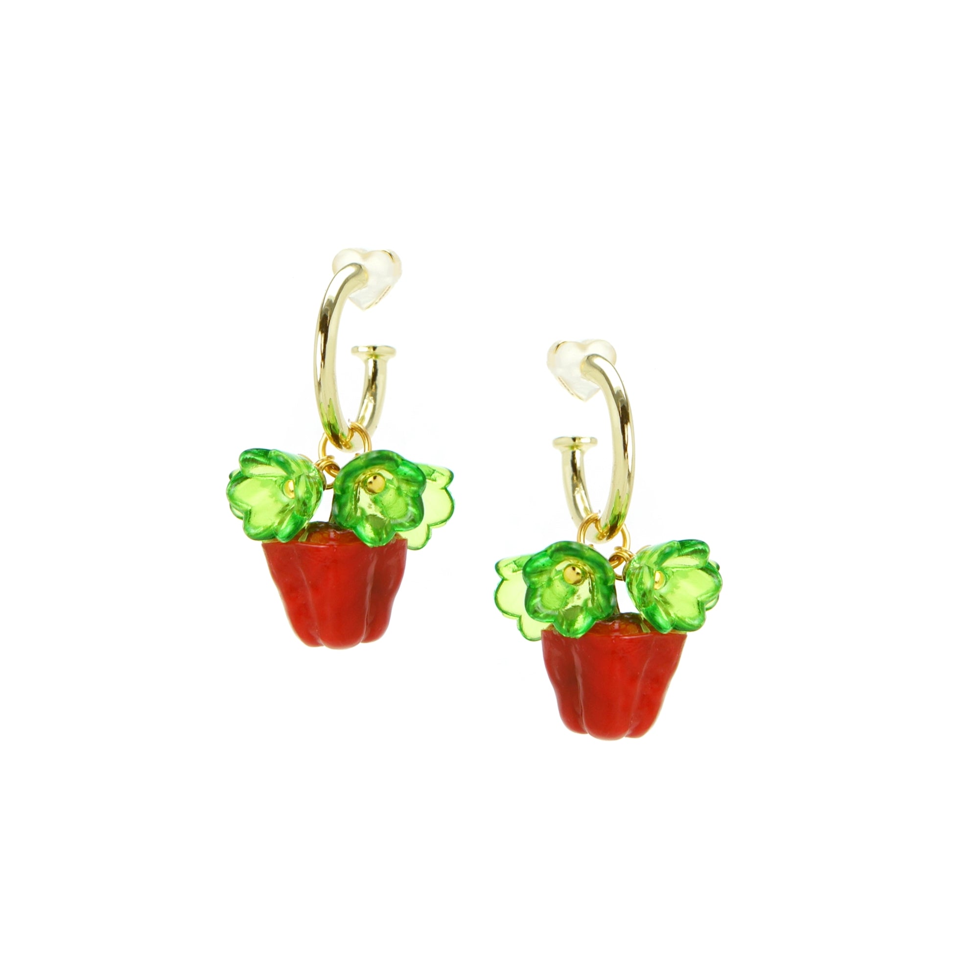 Garden Produce Bell Pepper and Flowers Earrings