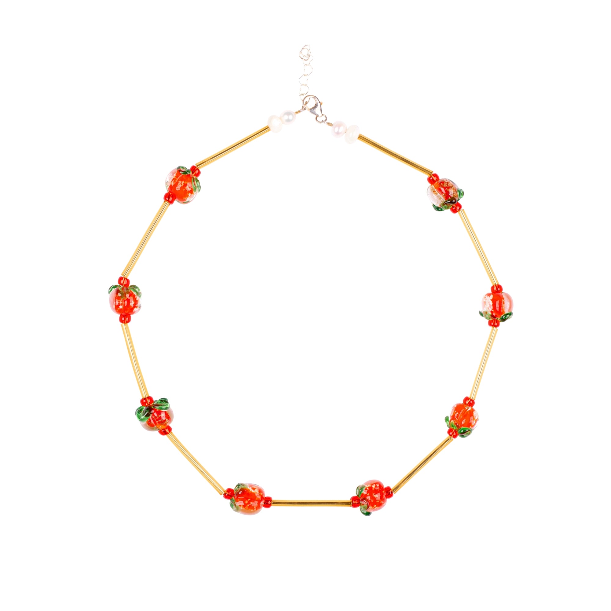 Garden Produce Glass Vegetable Choker - Tomato