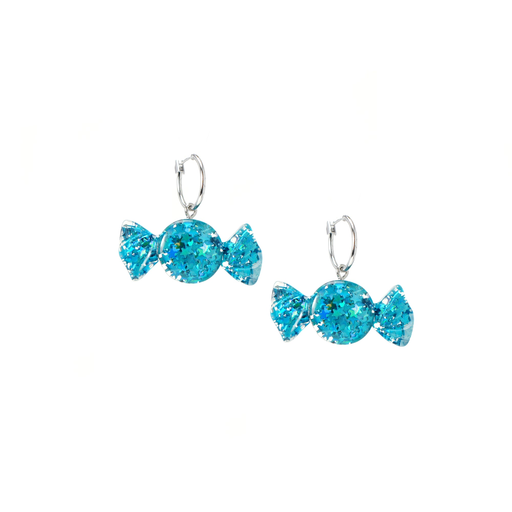 Sugar Sweet Glitter Candy Drop Hoop Earrings