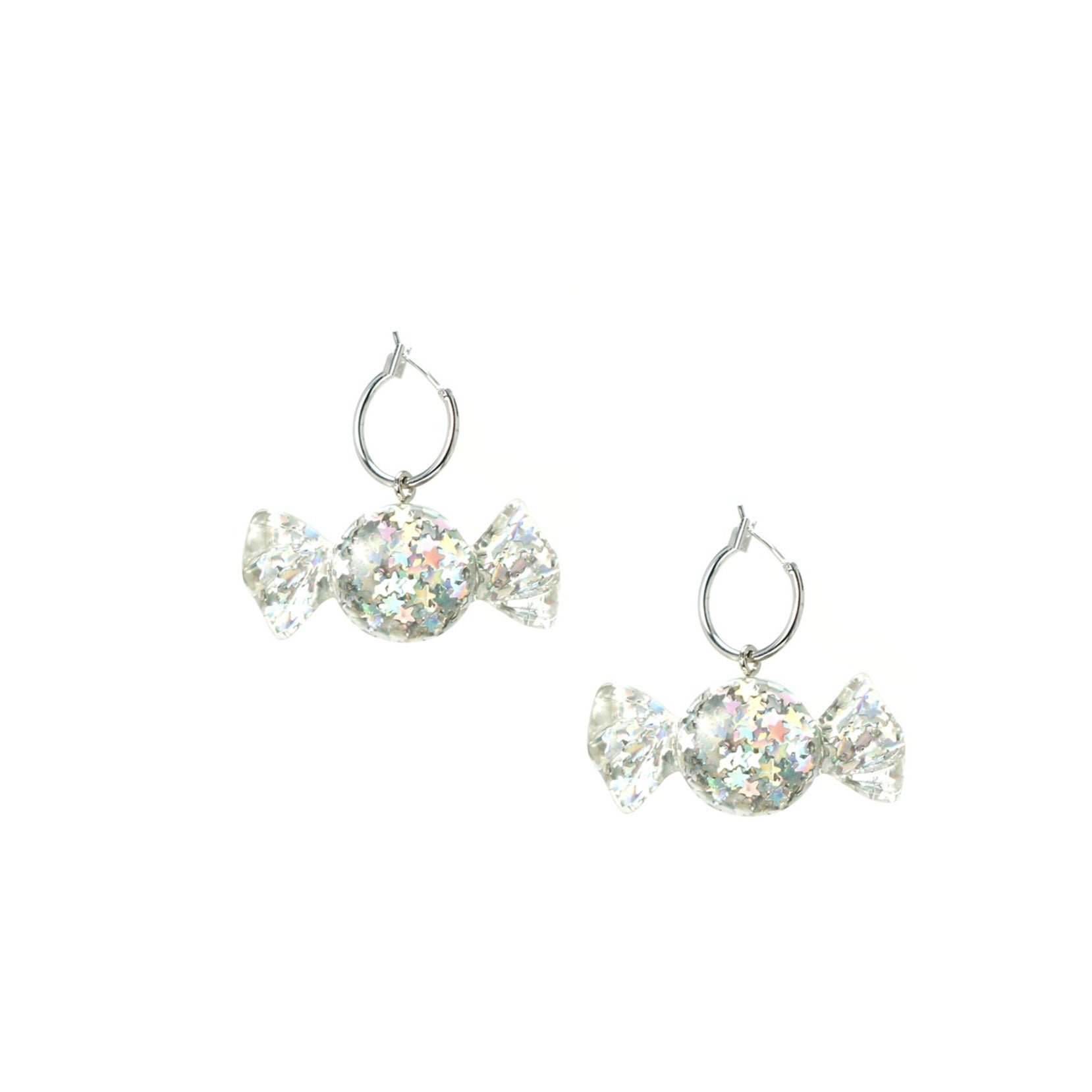 Sugar Sweet Glitter Candy Drop Hoop Earrings