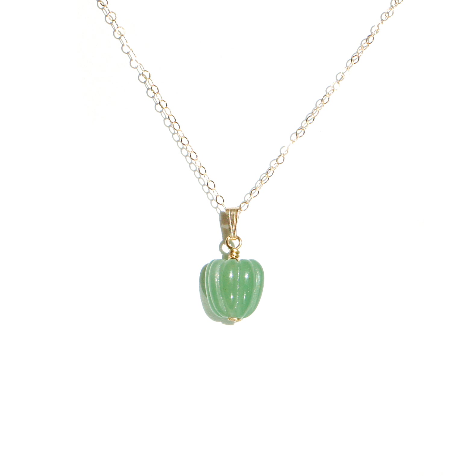 Organic Produce Jade Bell Pepper 18K Gold-filled Necklace