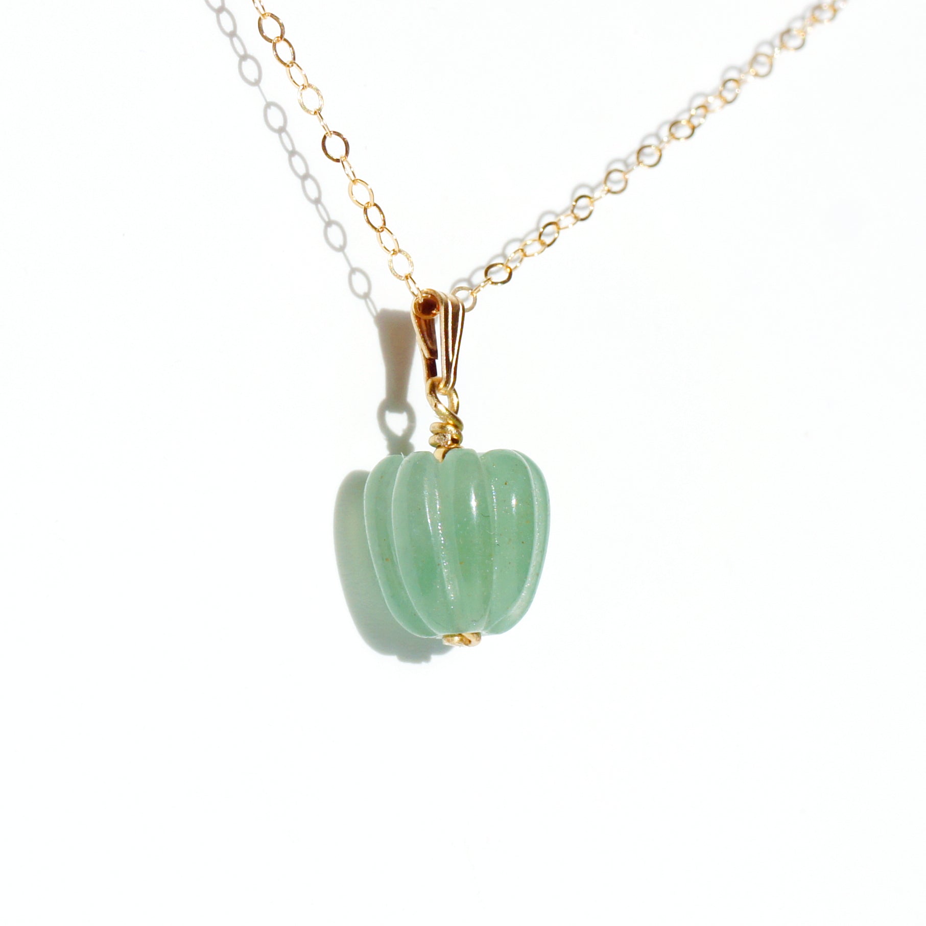 Organic Produce Jade Bell Pepper 18K Gold-filled Necklace