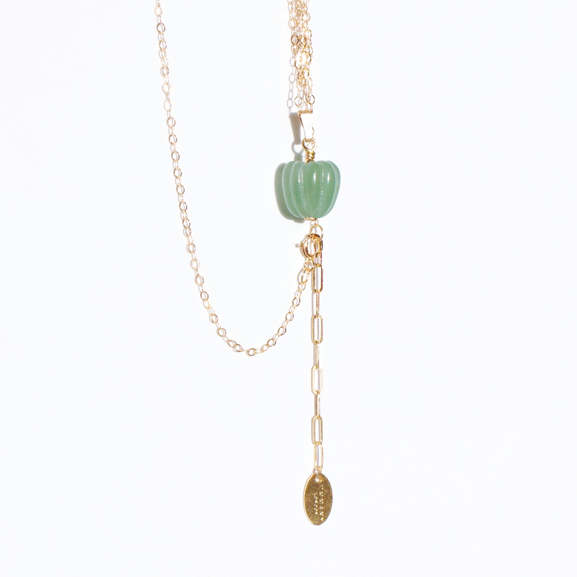 Organic Produce Jade Bell Pepper 18K Gold-filled Necklace